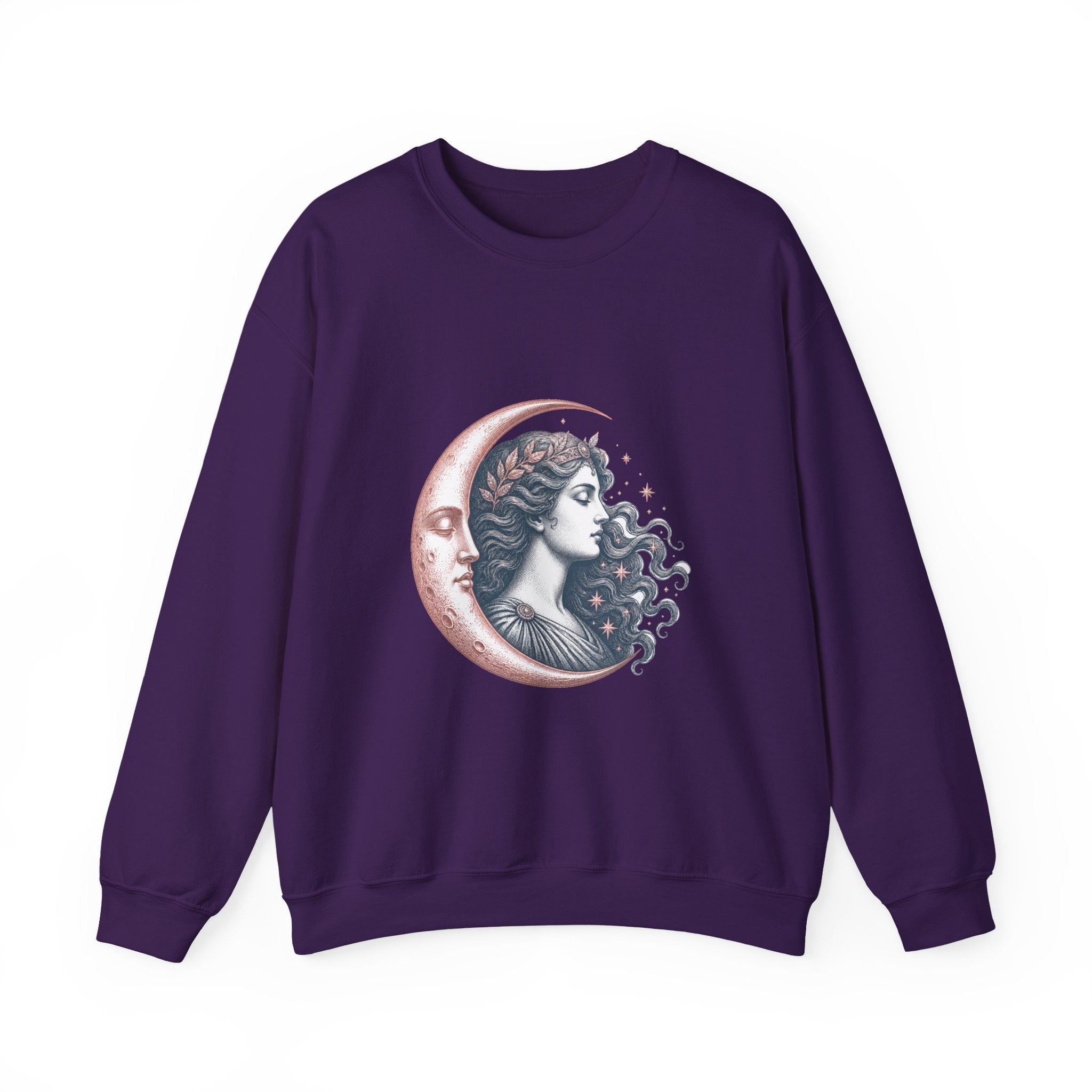Matching Couple Sweatshirt - Helios & Selene Matching Couple Premium Fleece Sweatshirt Vintage Art His Hers Honeymoon Gift - Design B
