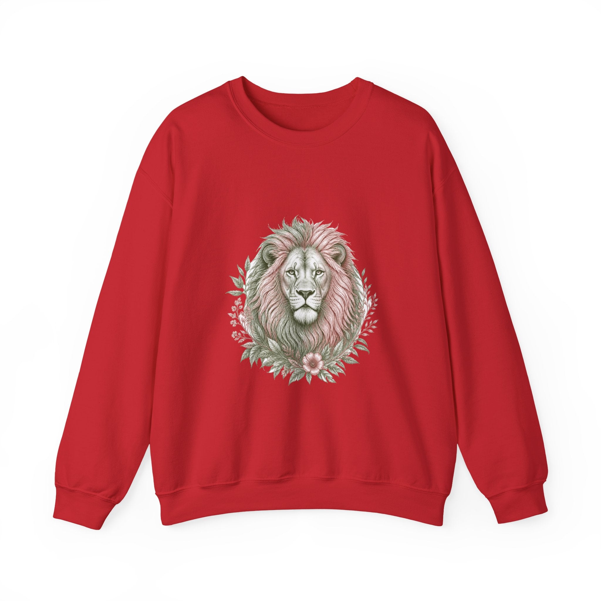 Matching Couple Sweatshirt - Lion & Lamb Matching Couple Premium Fleece Sweatshirt Hand-Drawn Art His Hers Anniversary Gift - Design A