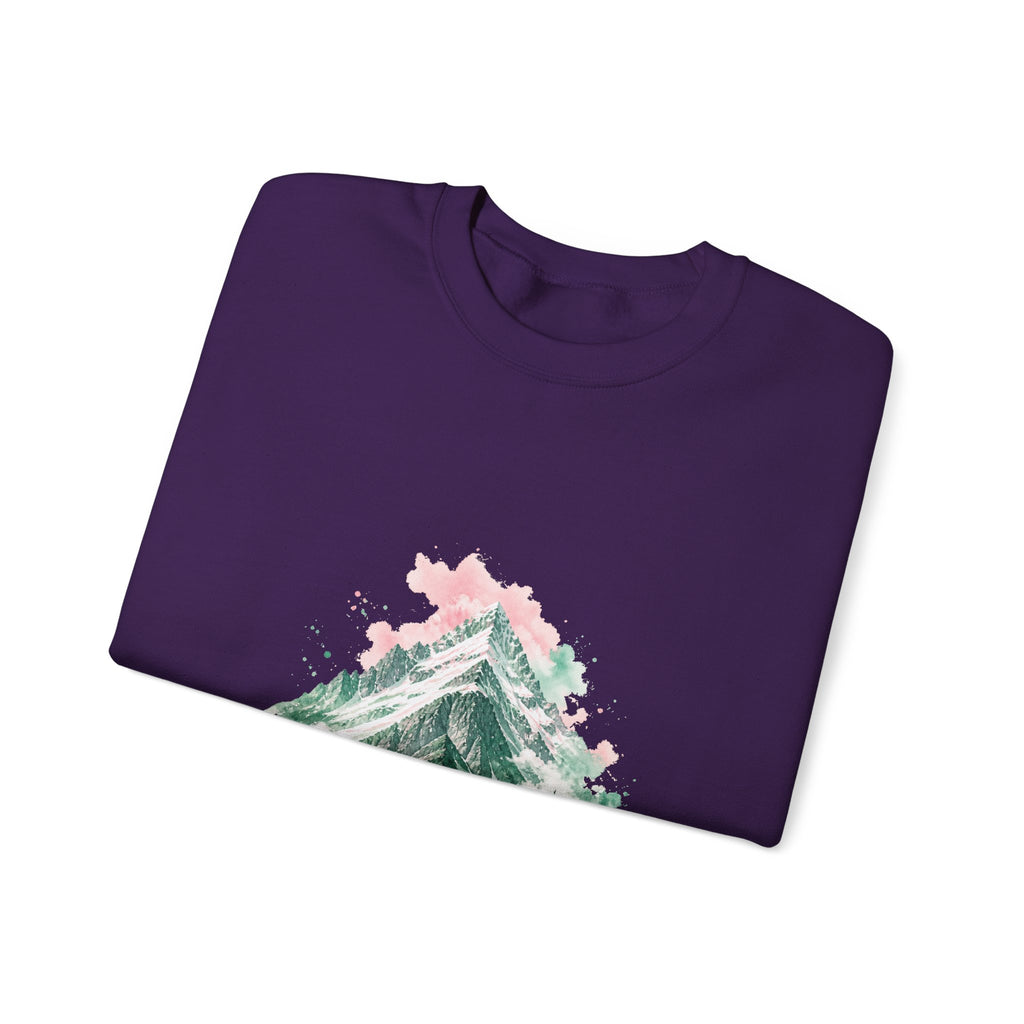 Matching Couple Sweatshirt - Mountain & Ocean Matching Couple Comfort Colors Crew Watercolor Art His Hers Birthday Gift - Design A