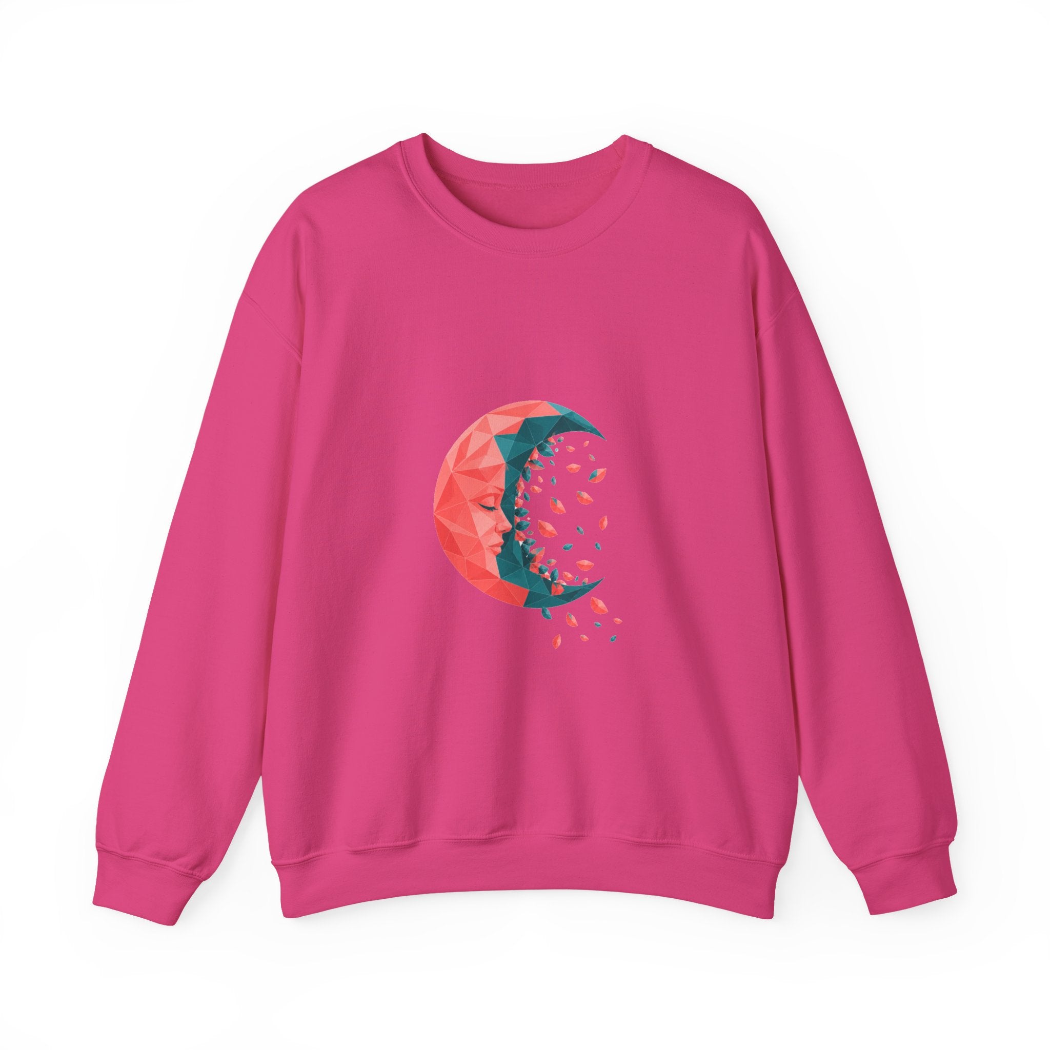 Matching Couple Sweatshirt - Waxing & Waning Moon Matching Couple Crewneck Sweatshirt Geometric Art His Hers Couple Gift - Design B