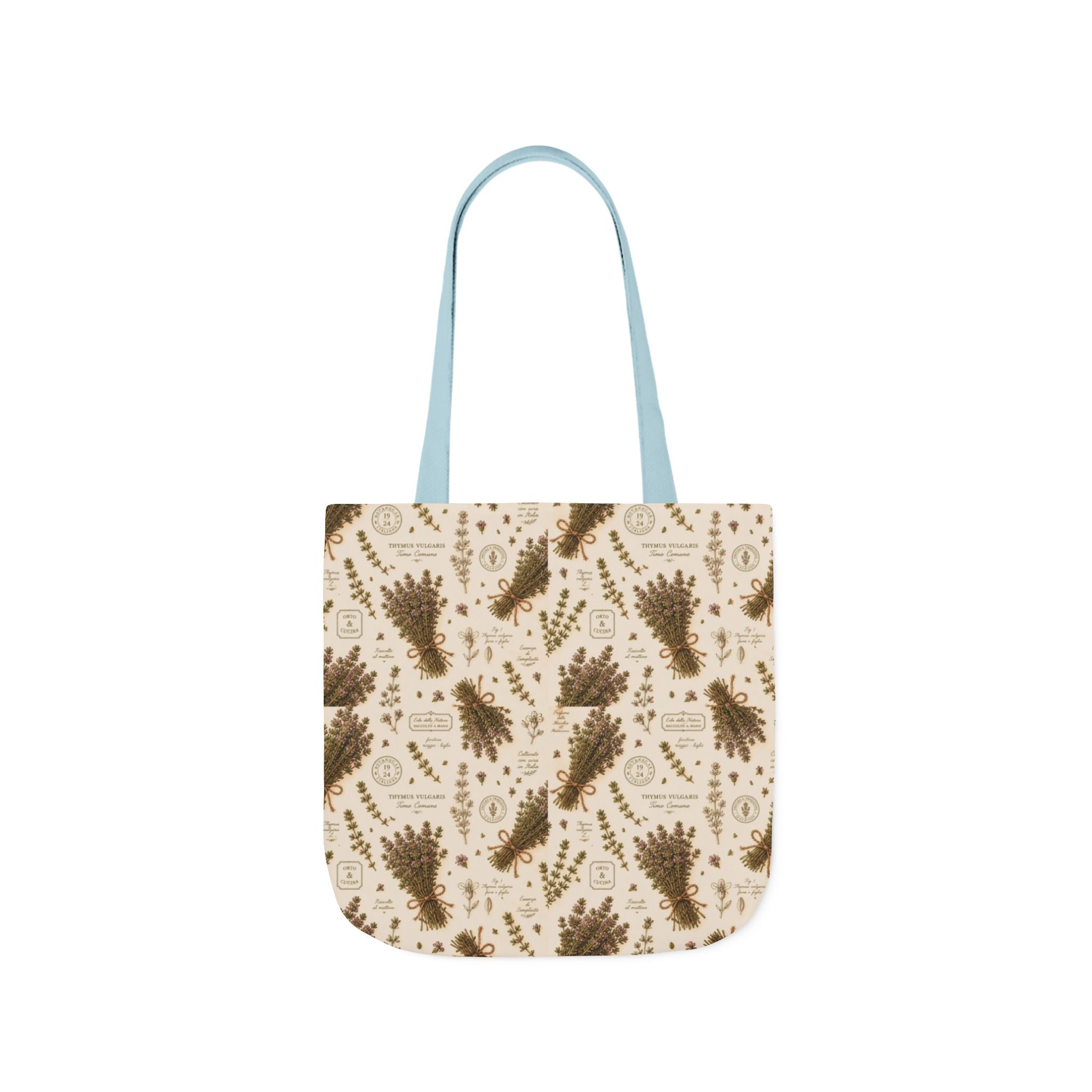 Thyme Bundles Canvas Tote Bag Mediterranean Kitchen Botanical Design Italian Cottagecore Gift