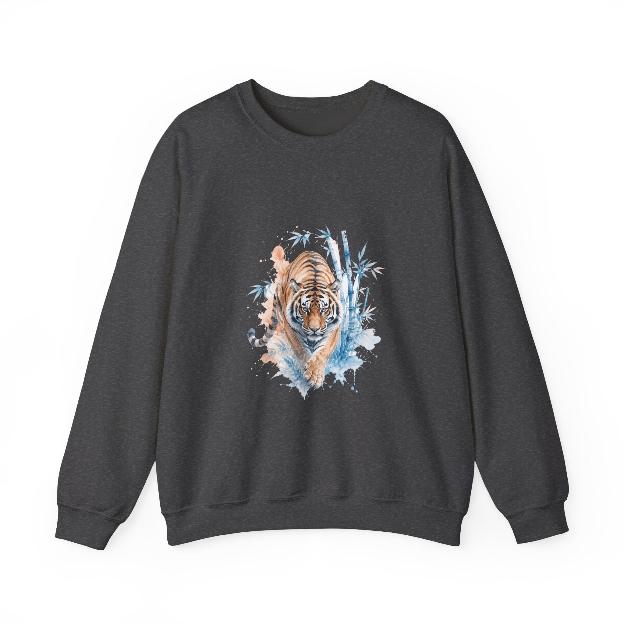 Matching Couple Sweatshirt - Tiger & Crane Matching Couple Comfort Colors Crew Watercolor Art His Hers Birthday Gift - Design A