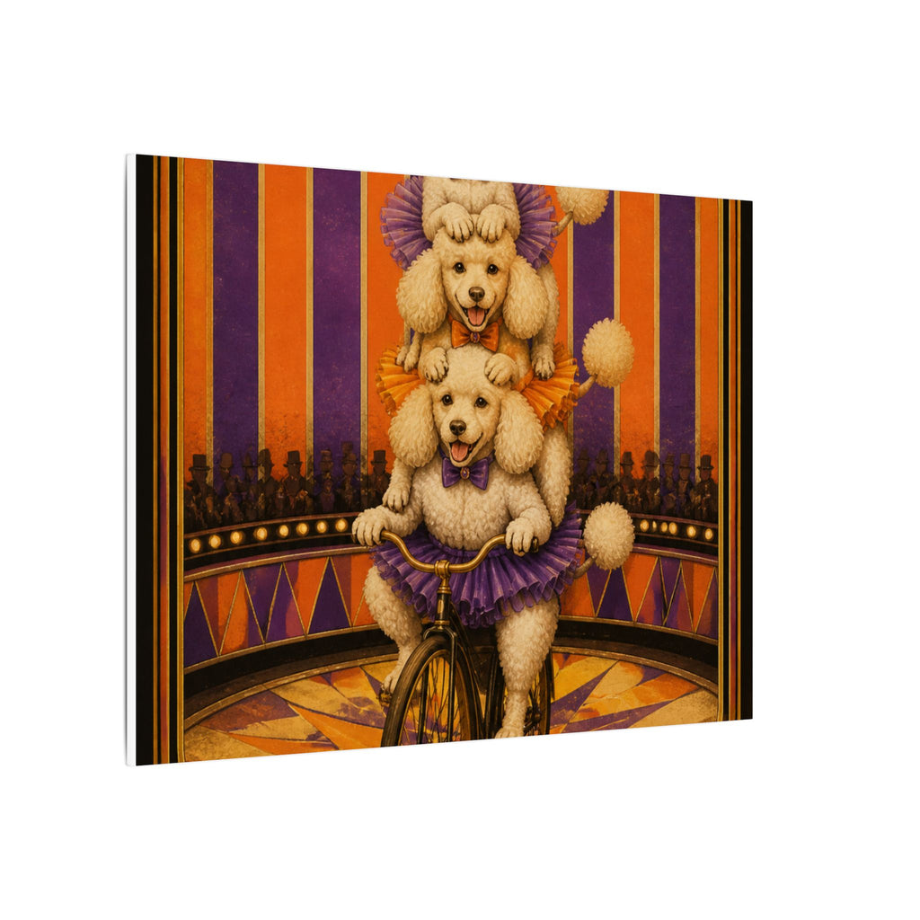 Poodle Stack Bicycle Wall Art Canvas 16×20 Art Deco Entryway Decor Maximalist Print