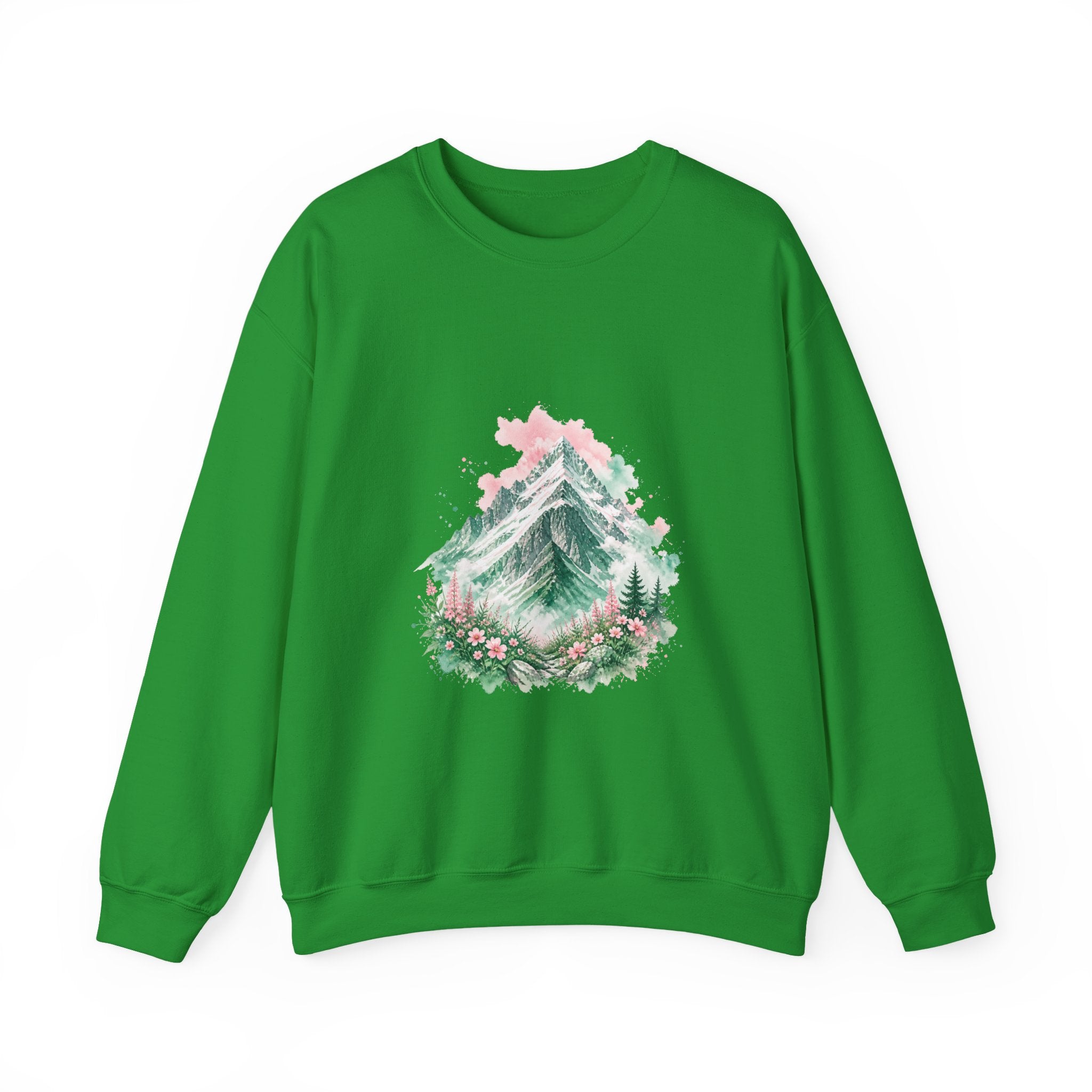 Matching Couple Sweatshirt - Mountain & Ocean Matching Couple Comfort Colors Crew Watercolor Art His Hers Birthday Gift - Design A