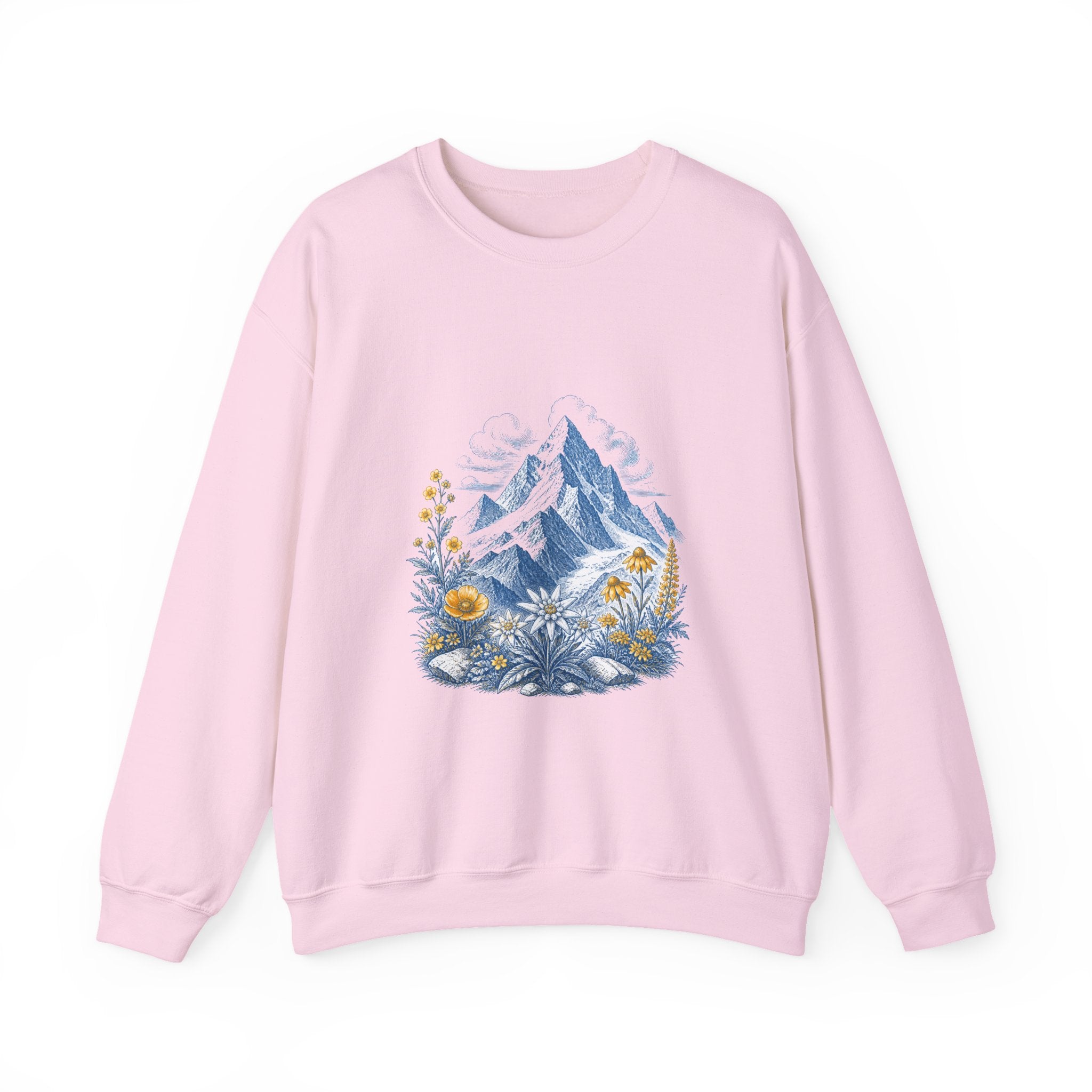 Matching Couple Sweatshirt - Mountain & Ocean Matching Couple Premium Fleece Sweatshirt Vintage Art His Hers Honeymoon Gift - Design A