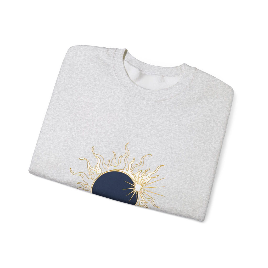 Matching Couple Sweatshirt - Solar & Lunar Eclipse Matching Couple Premium Fleece Sweatshirt Minimalist Art His Hers Christmas Gift - Design A