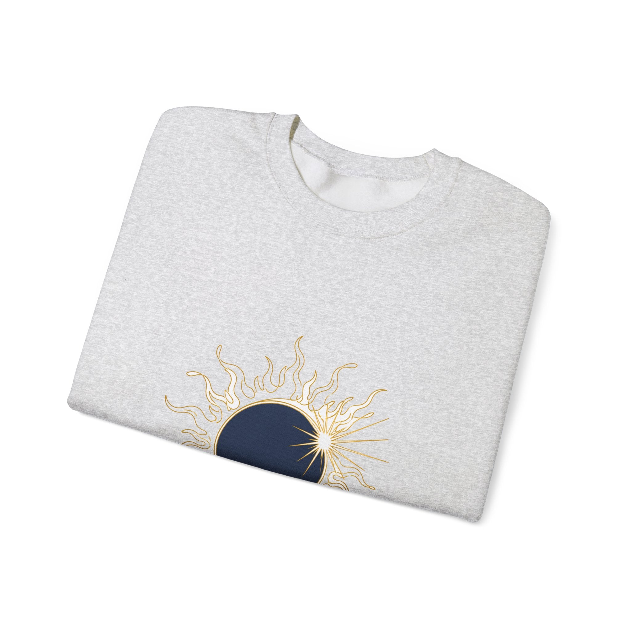 Matching Couple Sweatshirt - Solar & Lunar Eclipse Matching Couple Premium Fleece Sweatshirt Minimalist Art His Hers Christmas Gift - Design A