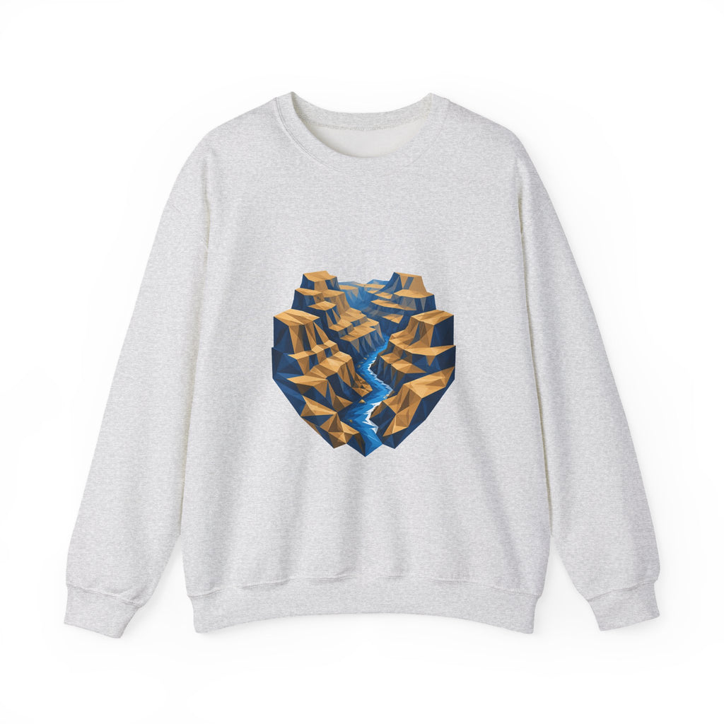 Matching Couple Sweatshirt - Lavender Fields & Canyon Matching Couple Comfort Colors Crew Geometric Art His Hers Love Gift - Design B