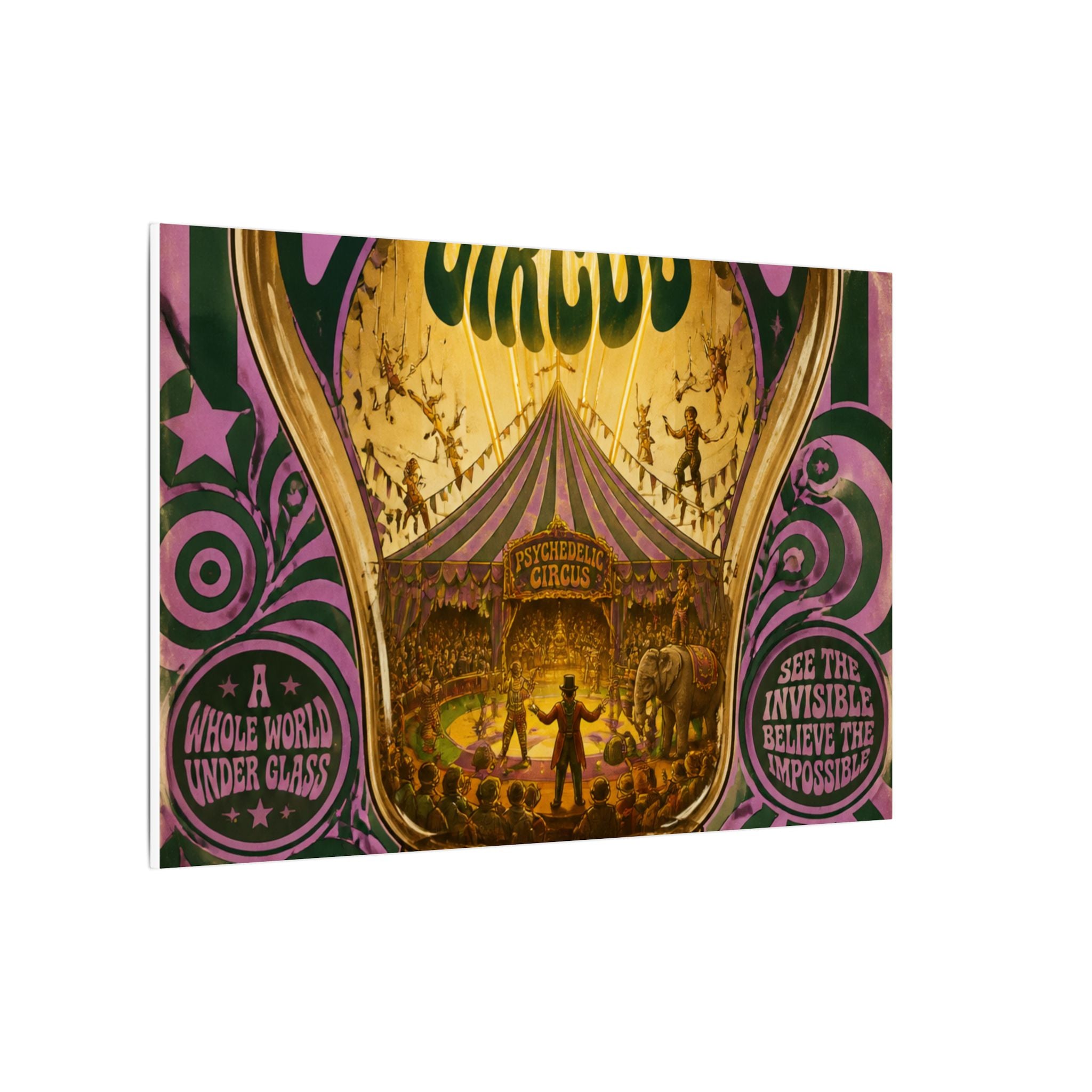 Light Bulb Circus Wall Art Canvas 16×20 Psychedelic Cafe Decor Maximalist Print