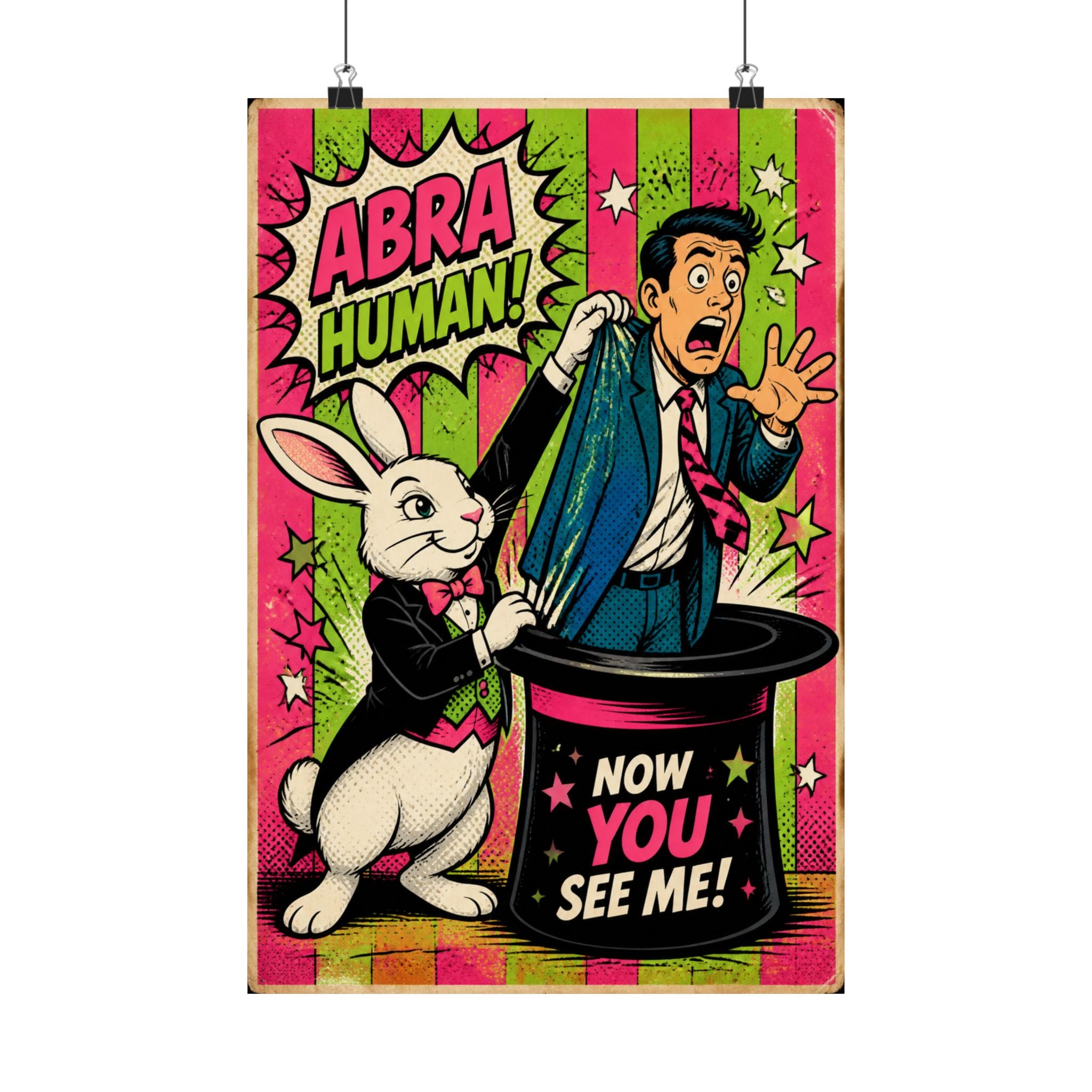 Magic Hat Rabbit Wall Art Poster 18×24 Pop Art Living Room Decor Maximalist Print