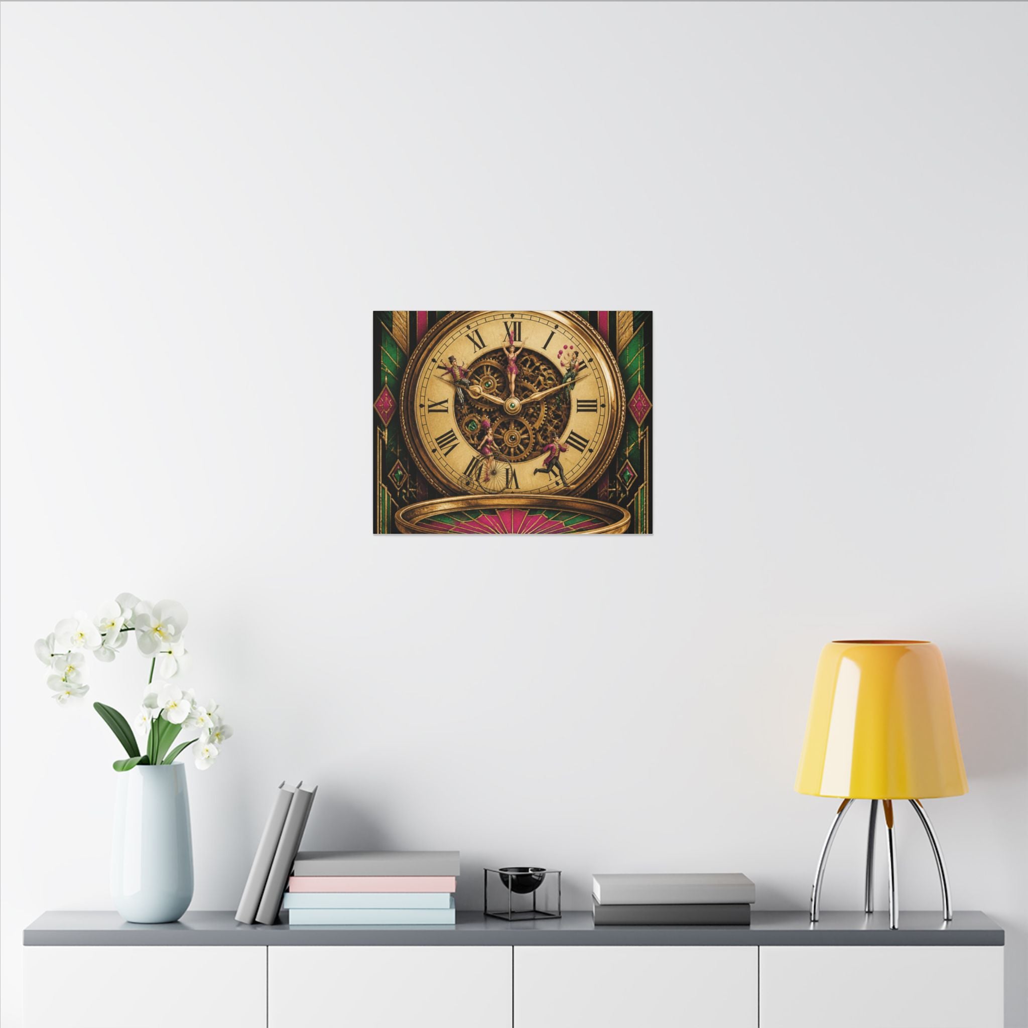 Pocket Watch Performers Wall Art Canvas 16×20 Art Deco Entryway Decor Maximalist Print