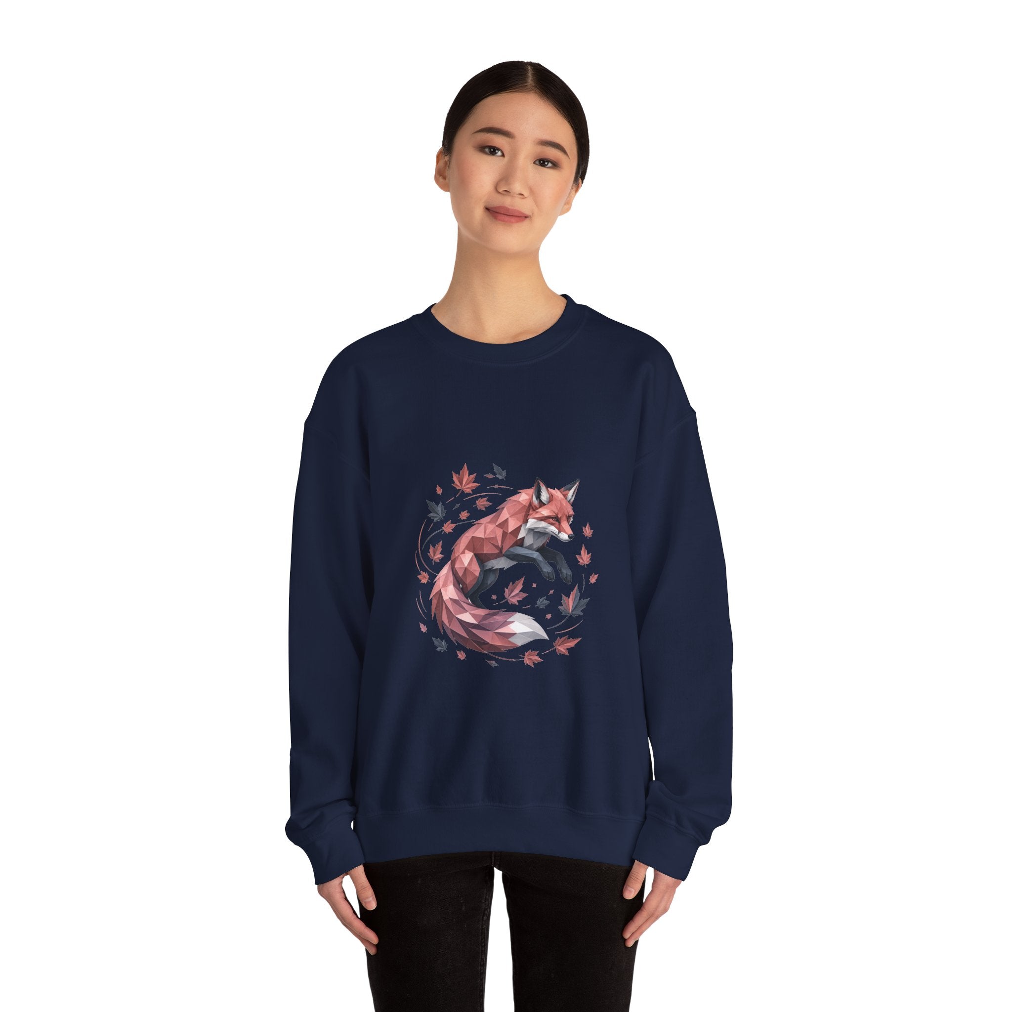 Matching Couple Sweatshirt - Fox & Rabbit Matching Couple Crewneck Sweatshirt Geometric Art His Hers Couple Gift - Design A