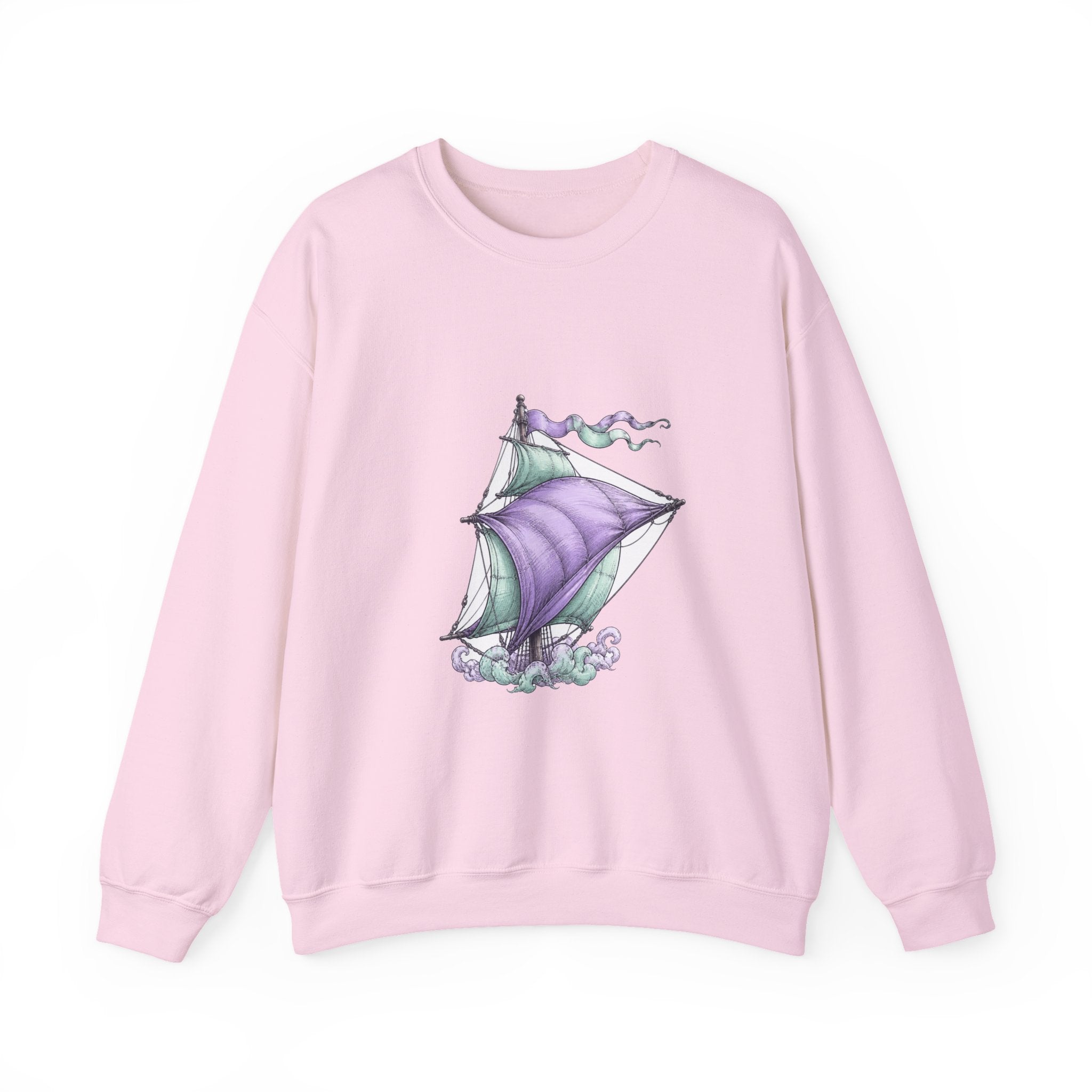 Matching Couple Sweatshirt - Anchor & Sail Matching Couple Premium Fleece Sweatshirt Hand-Drawn Art His Hers Anniversary Gift - Design B
