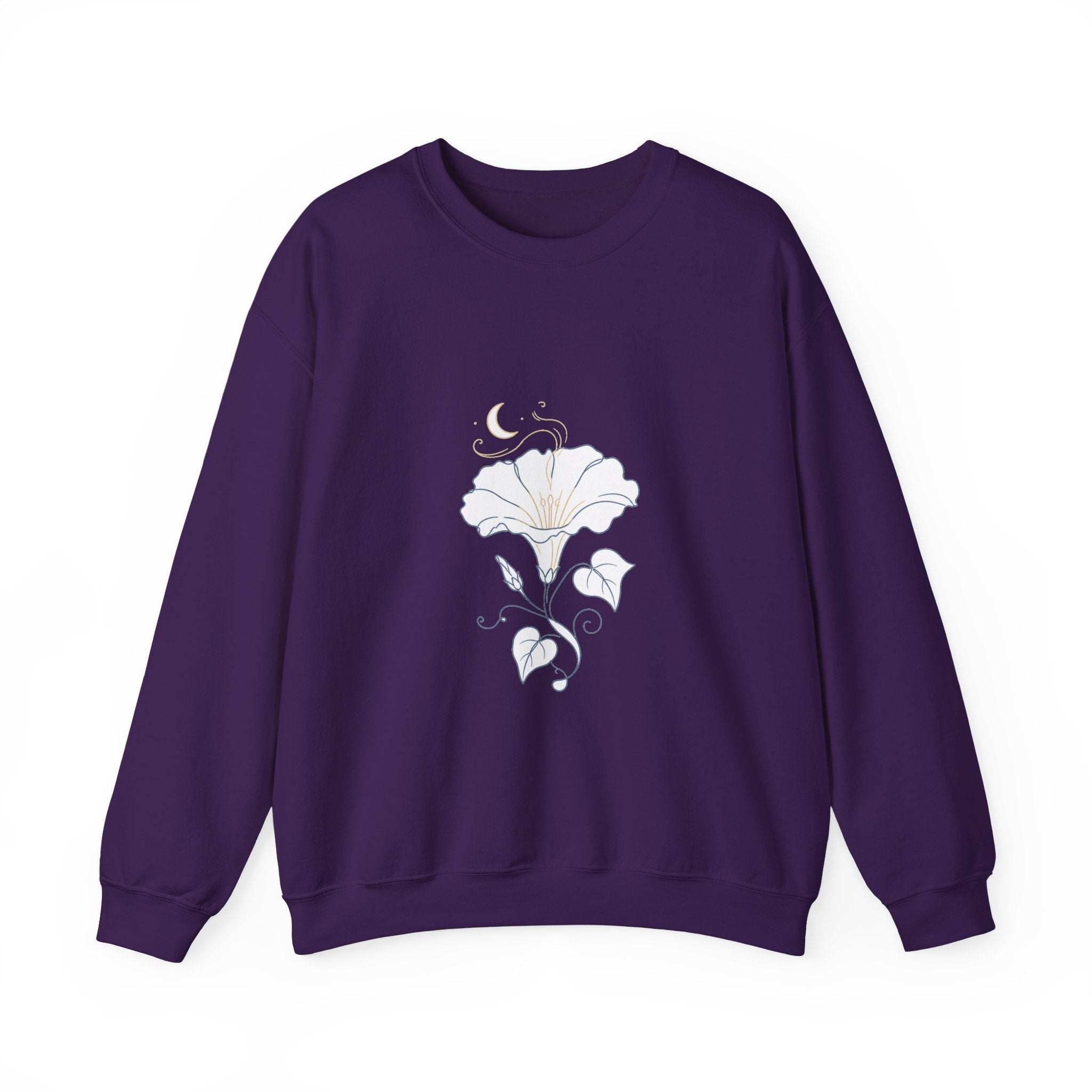Matching Couple Sweatshirt - Sunflower & Moonflower Matching Couple Premium Fleece Sweatshirt Minimalist Art His Hers Christmas Gift - Design B