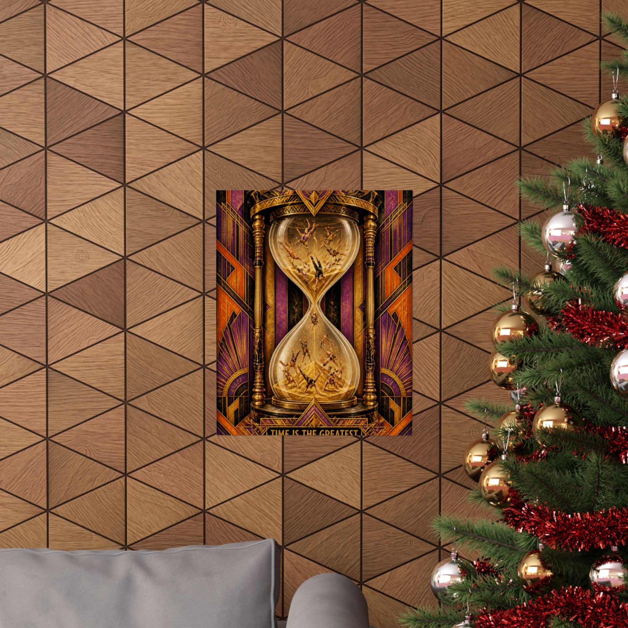 Hourglass Acrobats Wall Art Poster 18×24 Art Deco Entryway Decor Maximalist Print