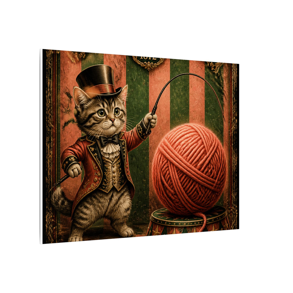 Cat Lion Tamer Wall Art Canvas 16×20 Baroque Home Office Decor Maximalist Print