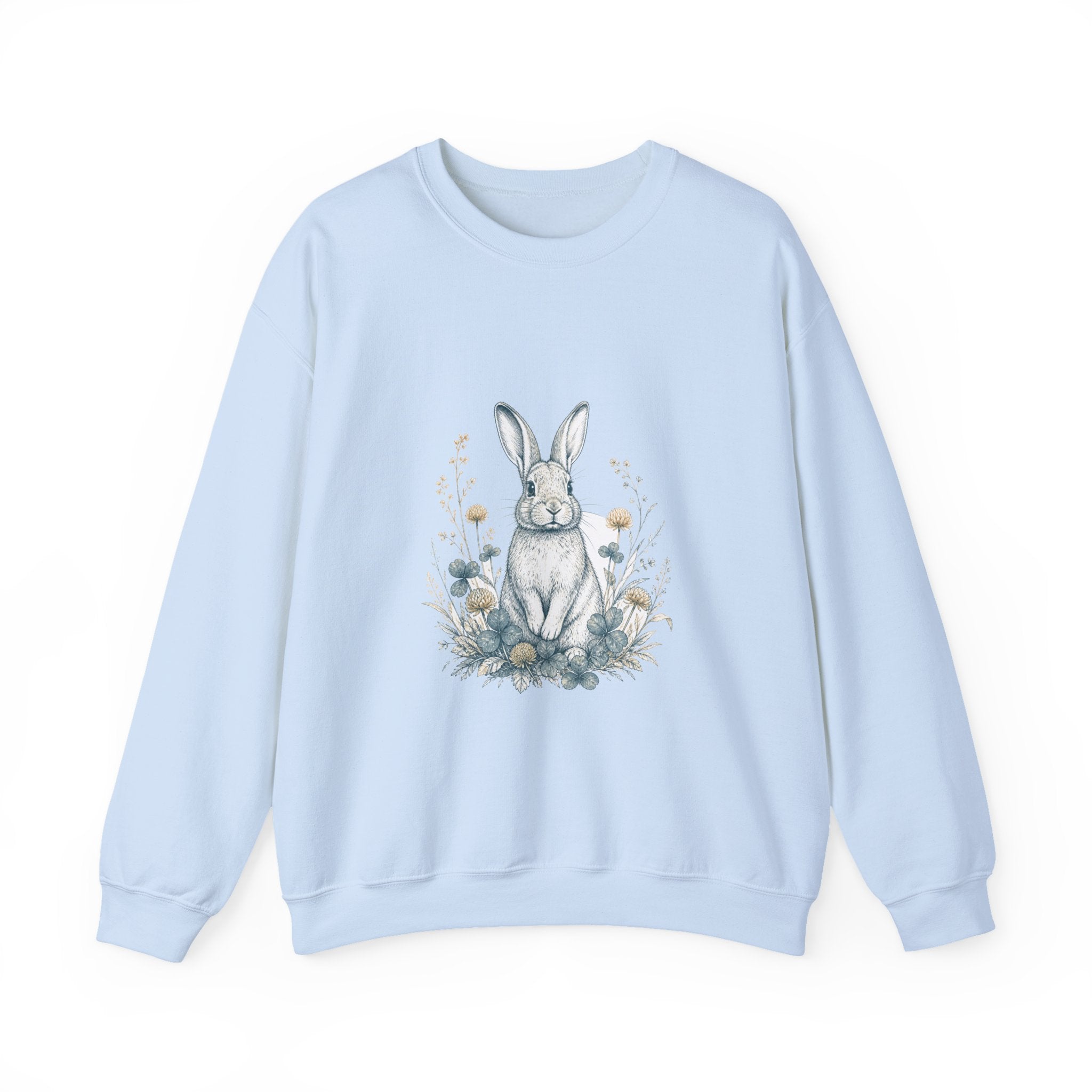 Matching Couple Sweatshirt - Fox & Rabbit Matching Couple Crewneck Sweatshirt Hand-Drawn Art His Hers Best Friend Gift - Design B