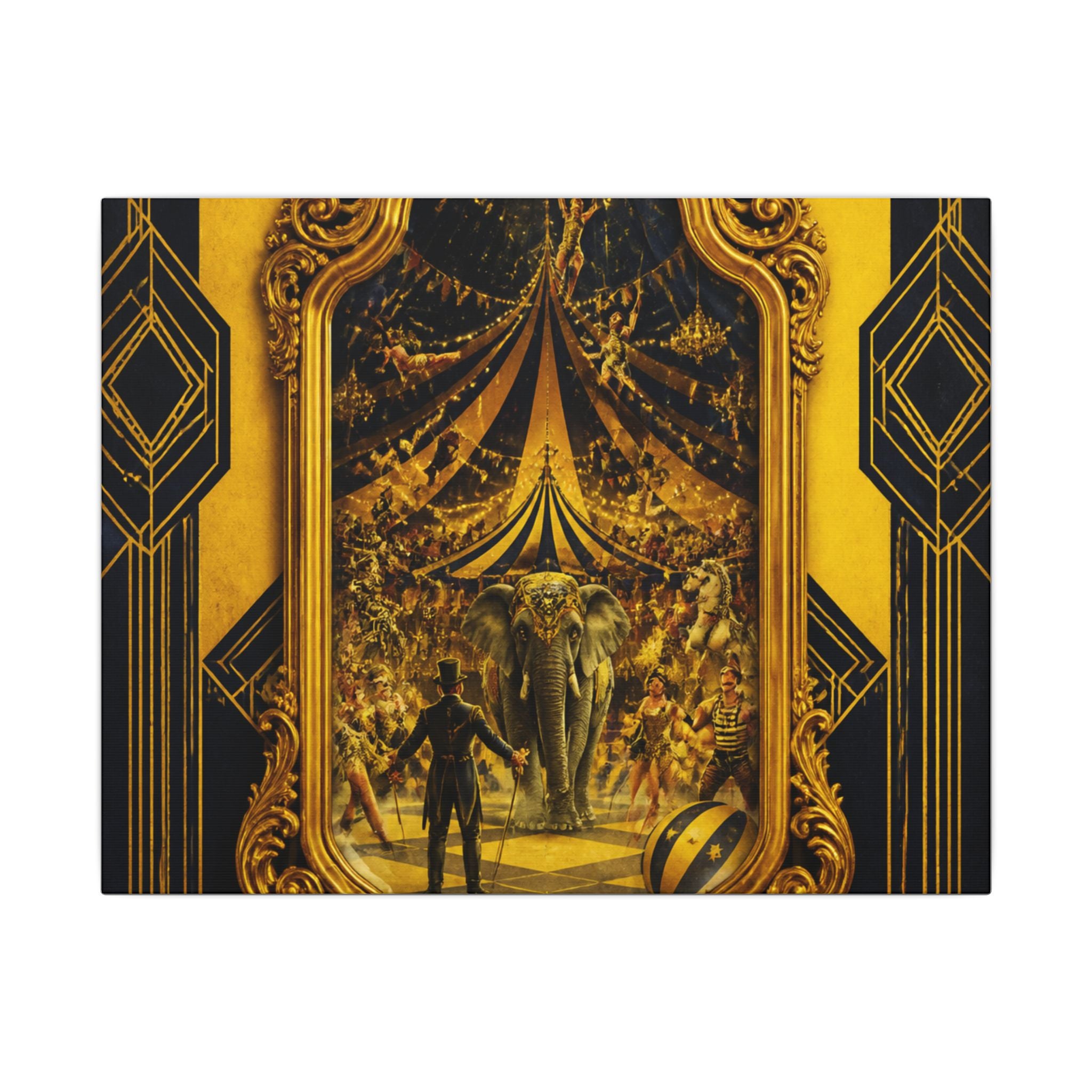 Vintage Mirror Circus Wall Art Canvas 16×20 Art Deco Entryway Decor Maximalist Print