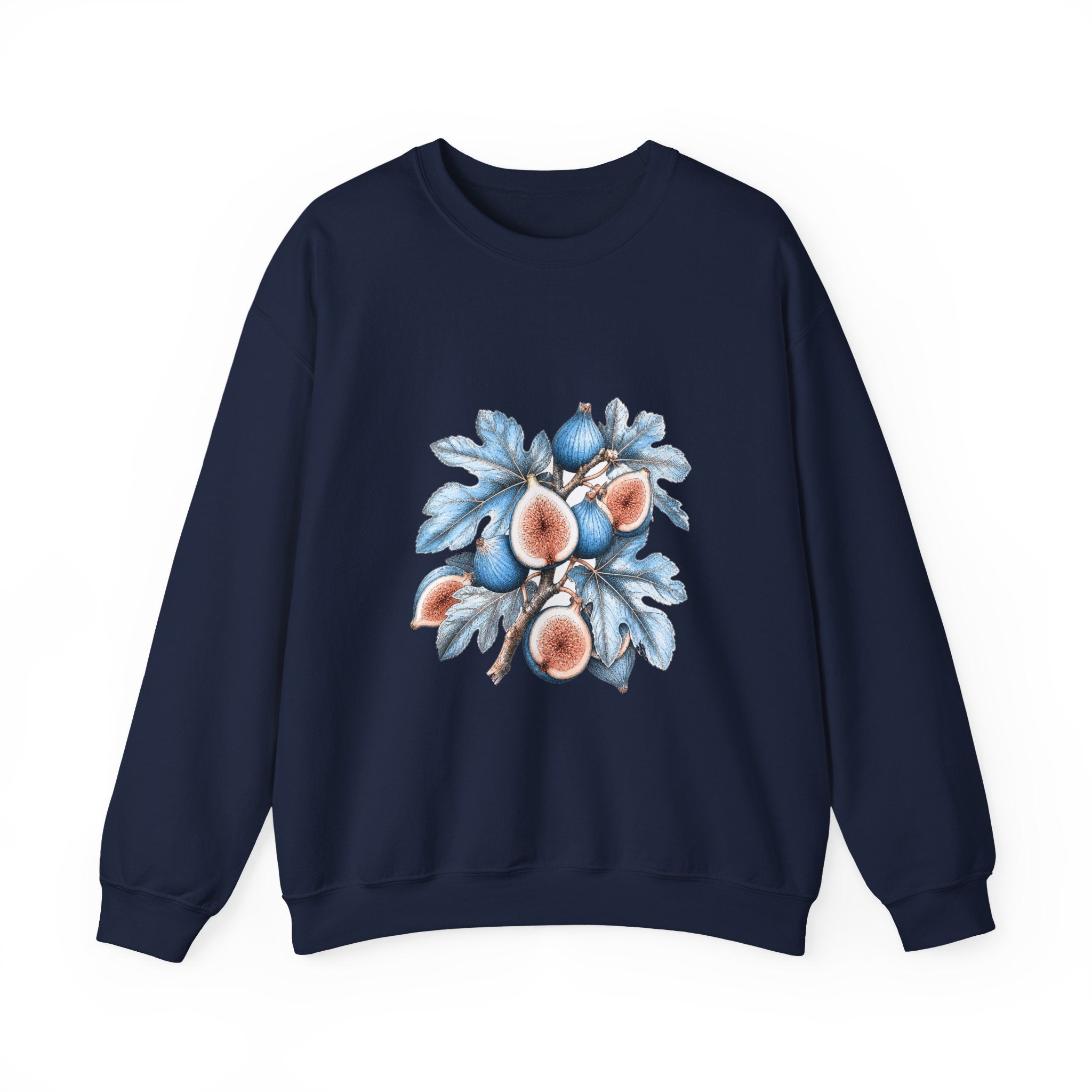 Matching Couple Sweatshirt - Olive Branch & Fig Matching Couple Comfort Colors Crew Hand-Drawn Art His Hers Anniversary Gift - Design B