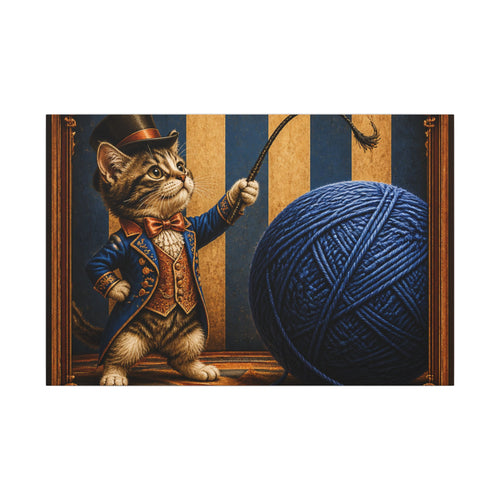 Cat Lion Tamer Wall Art Canvas 24×36 Baroque Studio Decor Maximalist Print