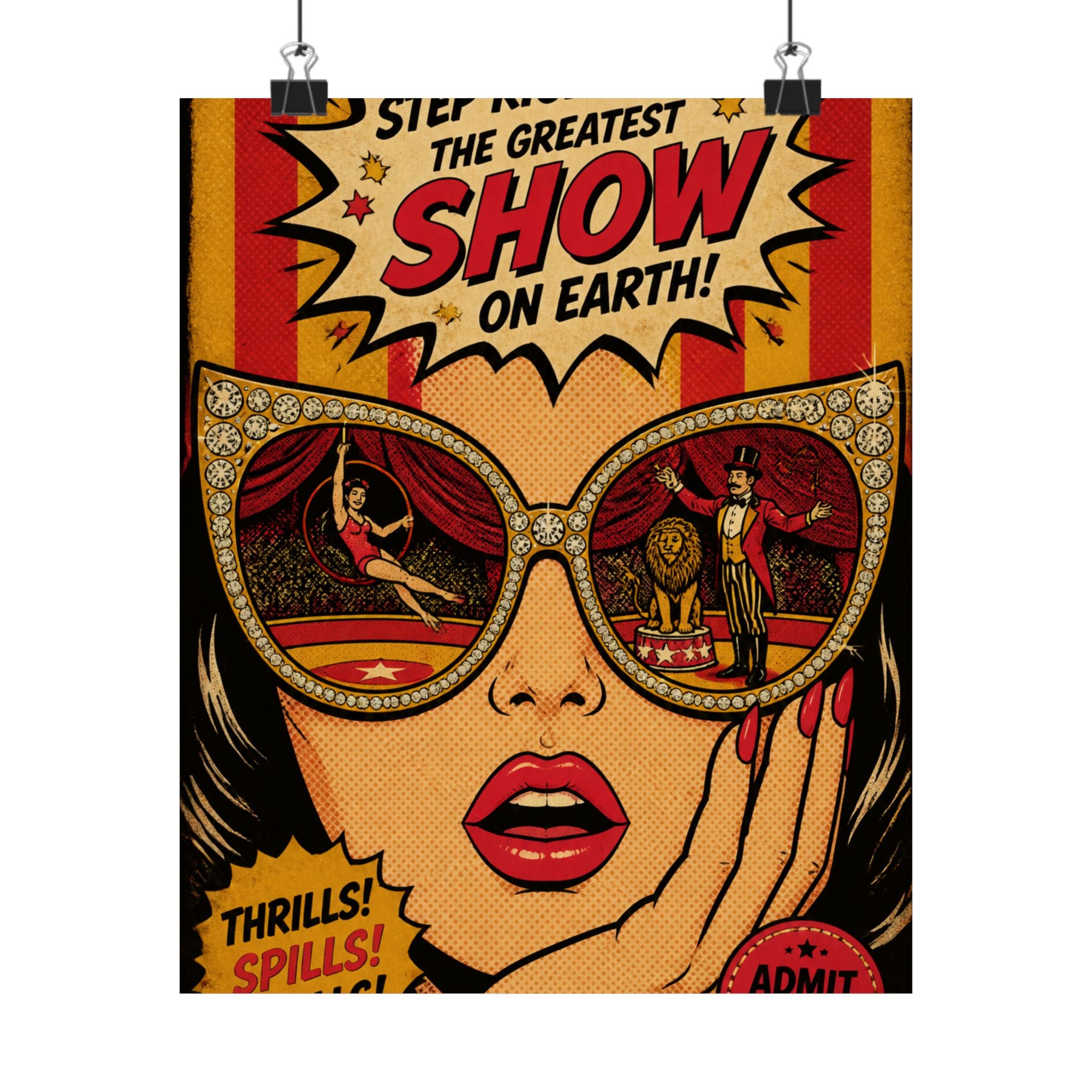 Sunglasses Circus Ring Wall Art Poster 18×24 Pop Art Living Room Decor Maximalist Print