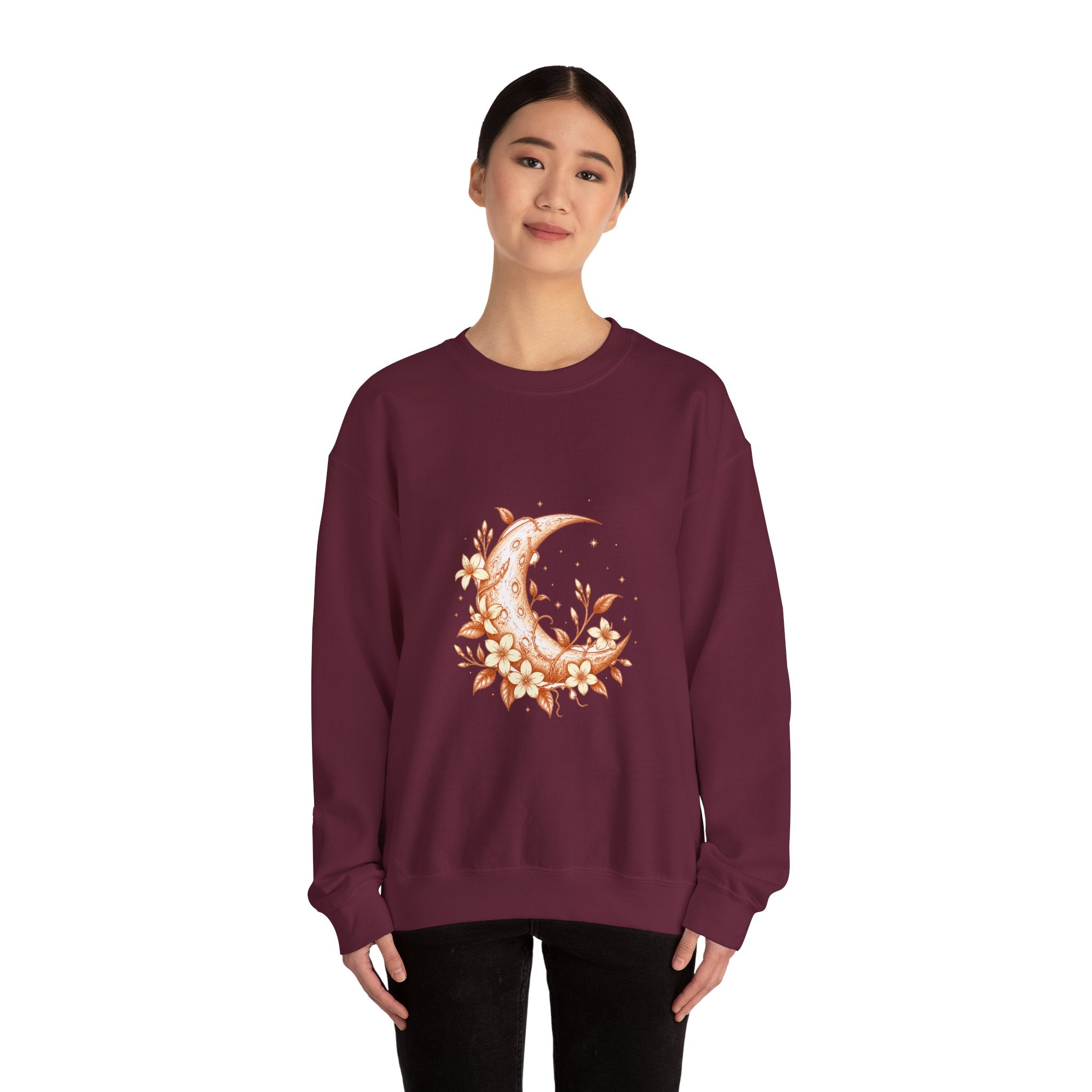 Matching Couple Sweatshirt - Sun & Moon Matching Couple Comfort Colors Crew Hand-Drawn Art His Hers Anniversary Gift - Design A