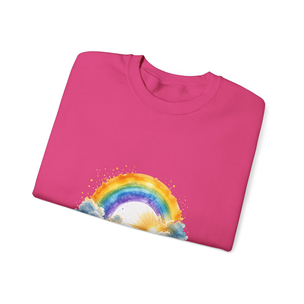 Matching Couple Sweatshirt - Storm & Rainbow Matching Couple Premium Fleece Sweatshirt Watercolor Art His Hers Birthday Gift - Design B