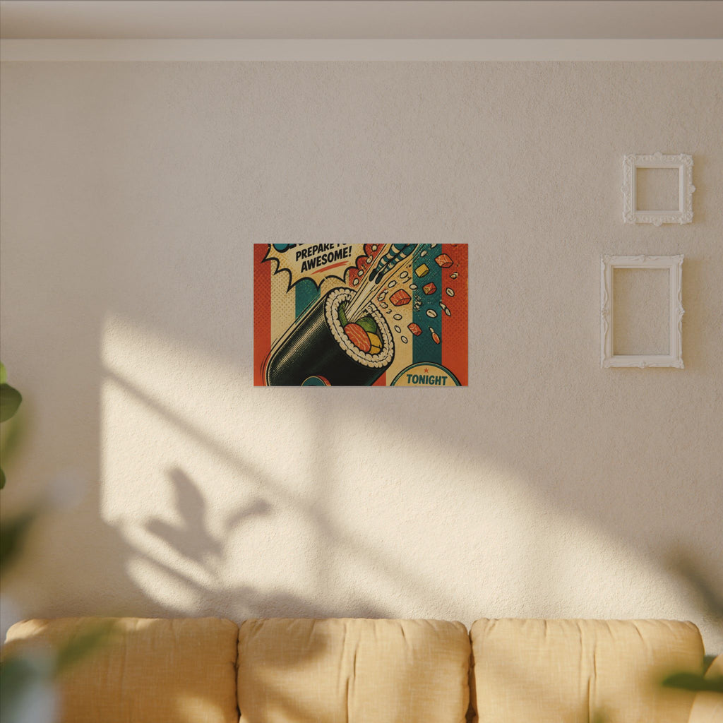 Sushi Roll Cannon Wall Art Canvas 16×20 Pop Art Living Room Decor Maximalist Print