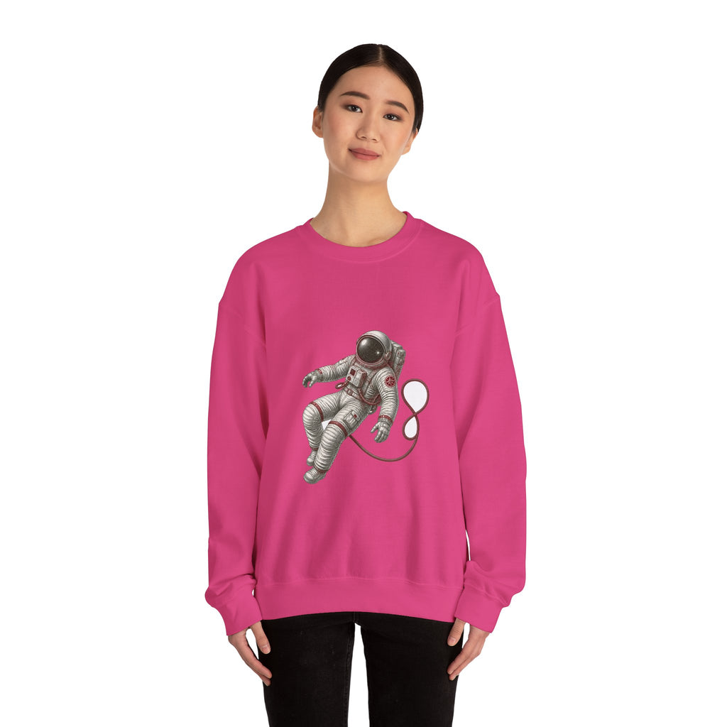 Matching Couple Sweatshirt - Astronaut & Planet Matching Couple Crewneck Sweatshirt Vintage Art His Hers Wedding Gift - Design A