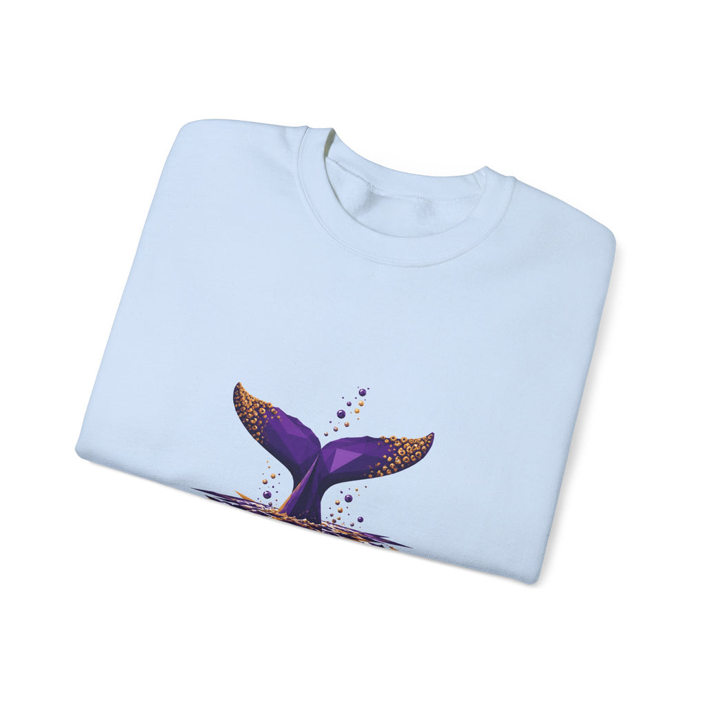 Matching Couple Sweatshirt - Eagle & Whale Matching Couple Premium Fleece Sweatshirt Geometric Art His Hers Love Gift - Design B