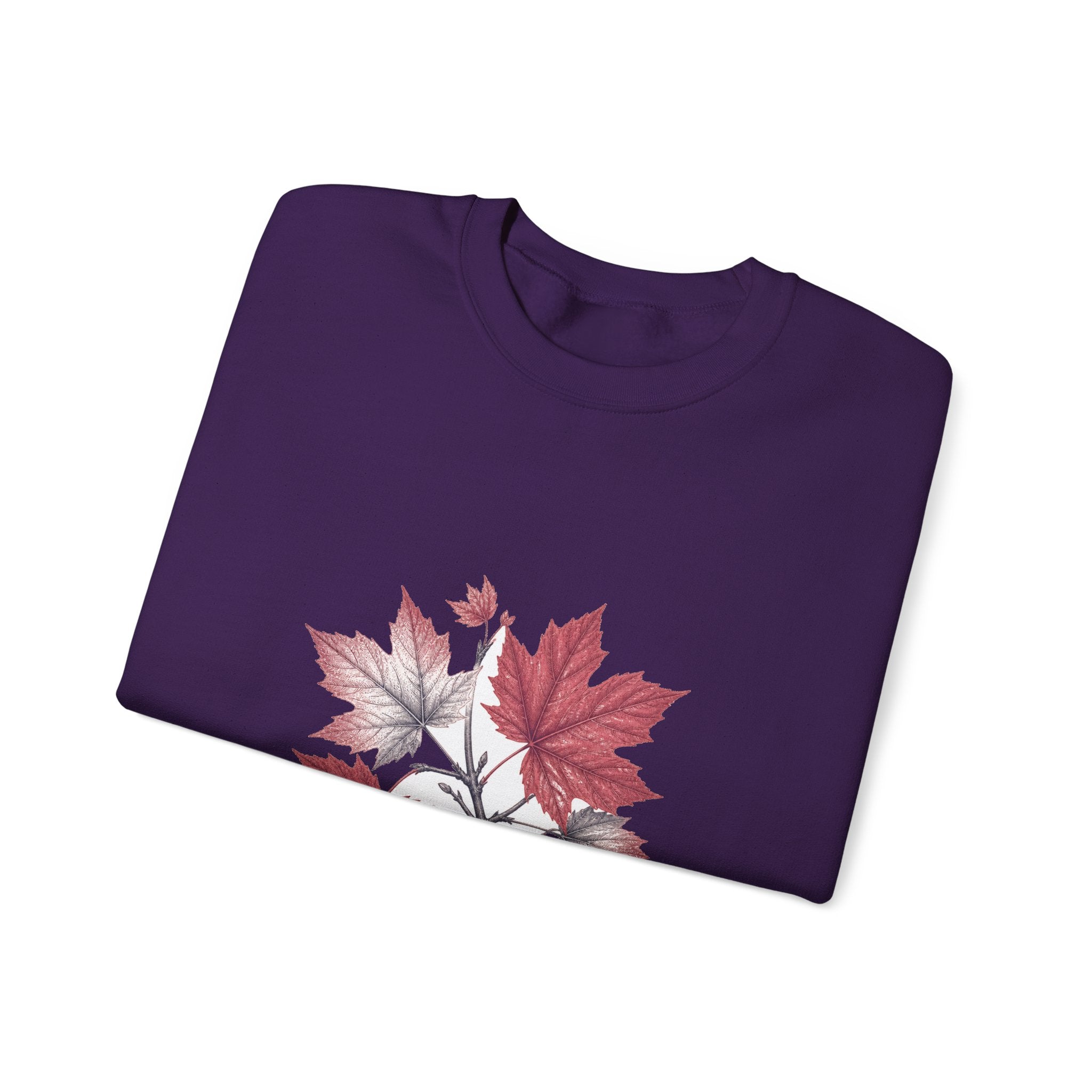 Matching Couple Sweatshirt - Cherry Blossom & Maple Leaf Matching Couple Crewneck Sweatshirt Vintage Art His Hers Wedding Gift - Design B