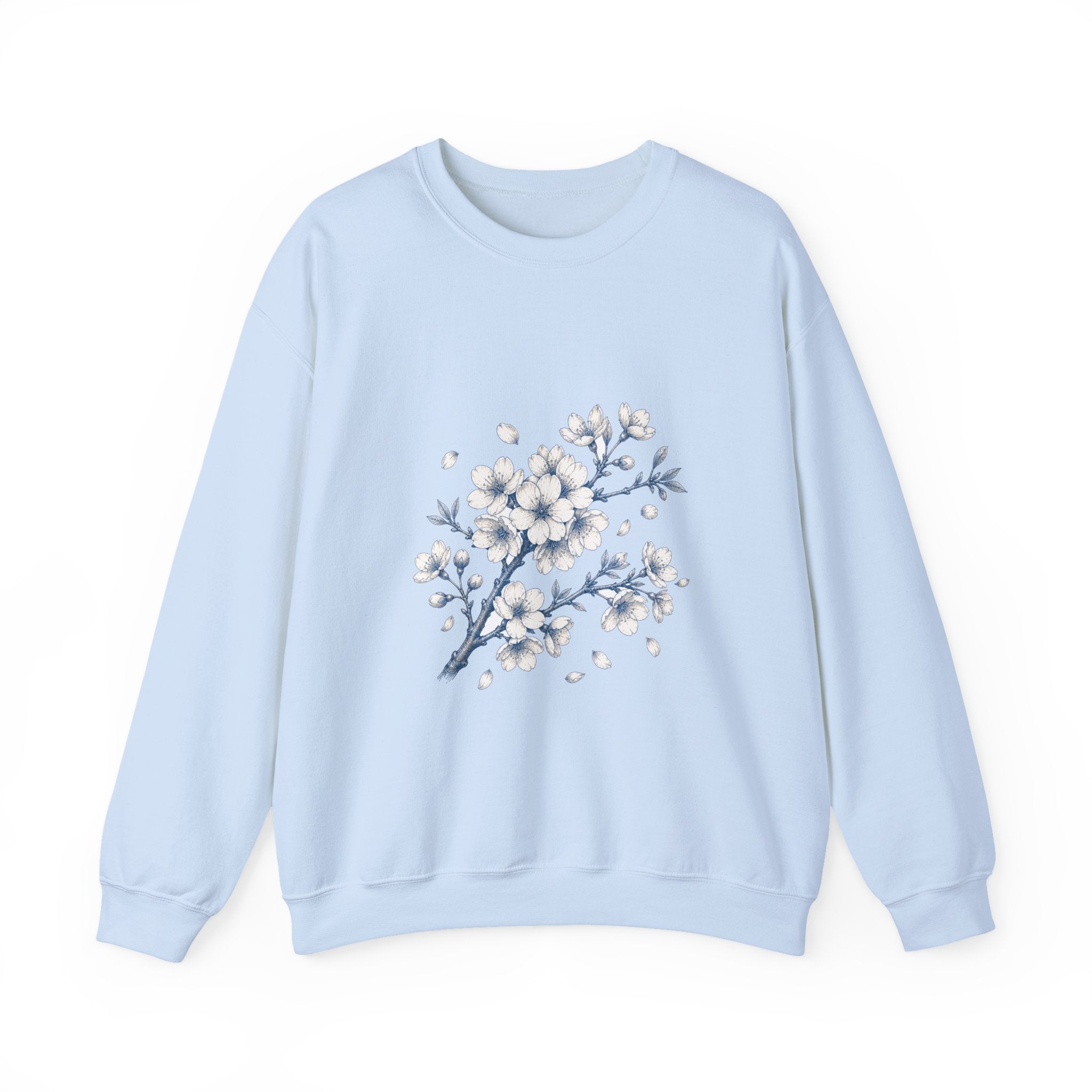 Matching Couple Sweatshirt - Cherry Blossom & Maple Leaf Matching Couple Crewneck Sweatshirt Hand-Drawn Art His Hers Best Friend Gift - Design A