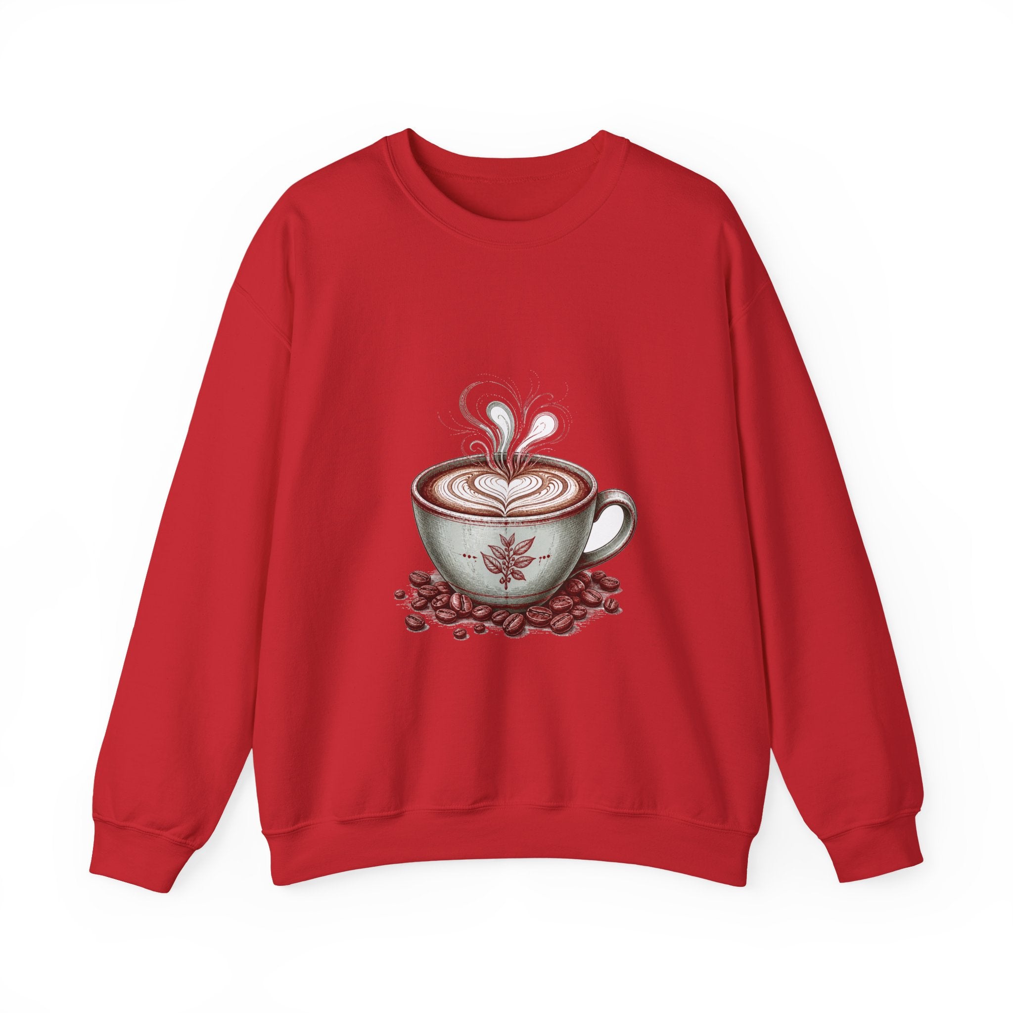 Matching Couple Sweatshirt - Coffee & Tea Matching Couple Premium Fleece Sweatshirt Hand-Drawn Art His Hers Anniversary Gift - Design A