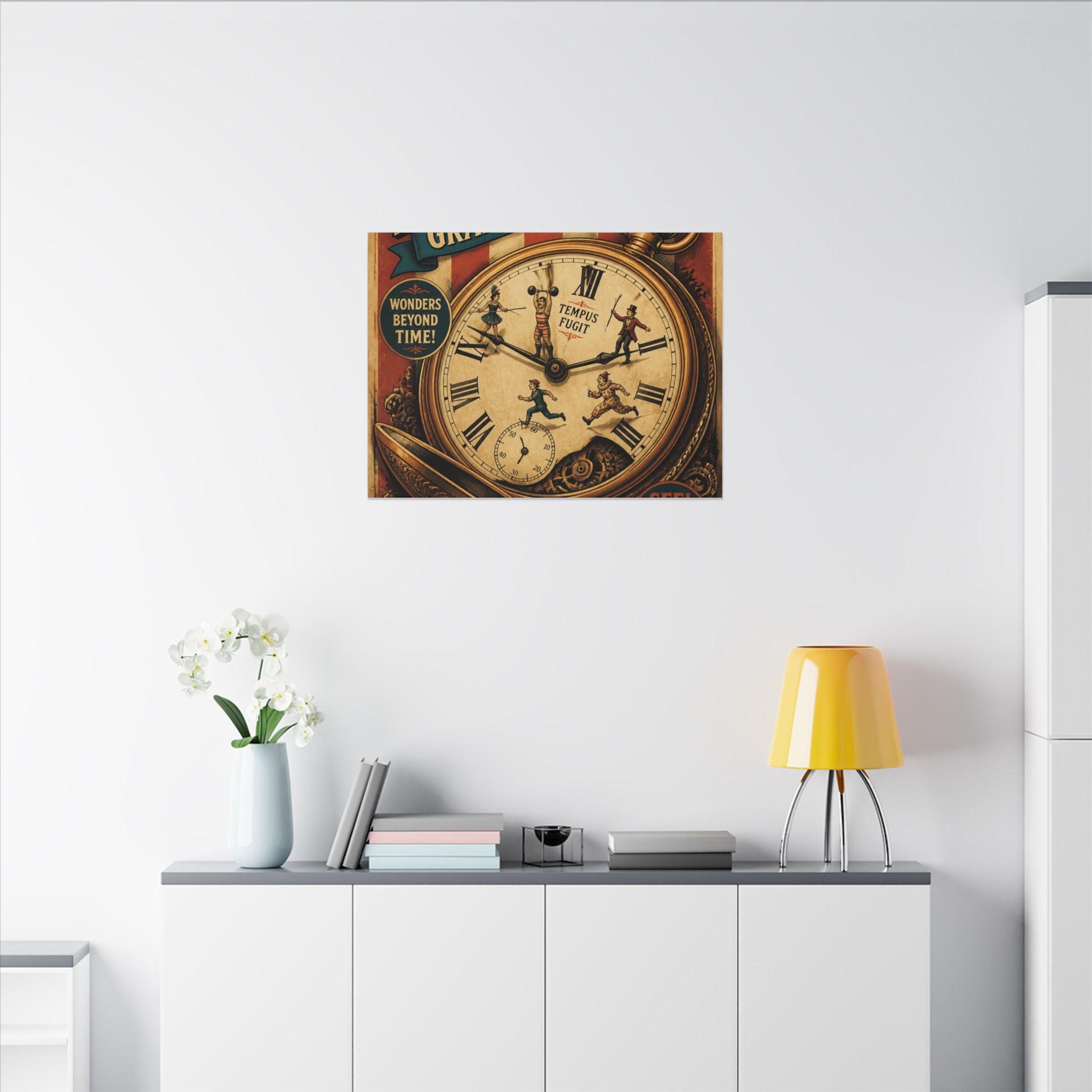 Pocket Watch Performers Wall Art Canvas 16×20 Vintage Circus Kitchen Decor Maximalist Print