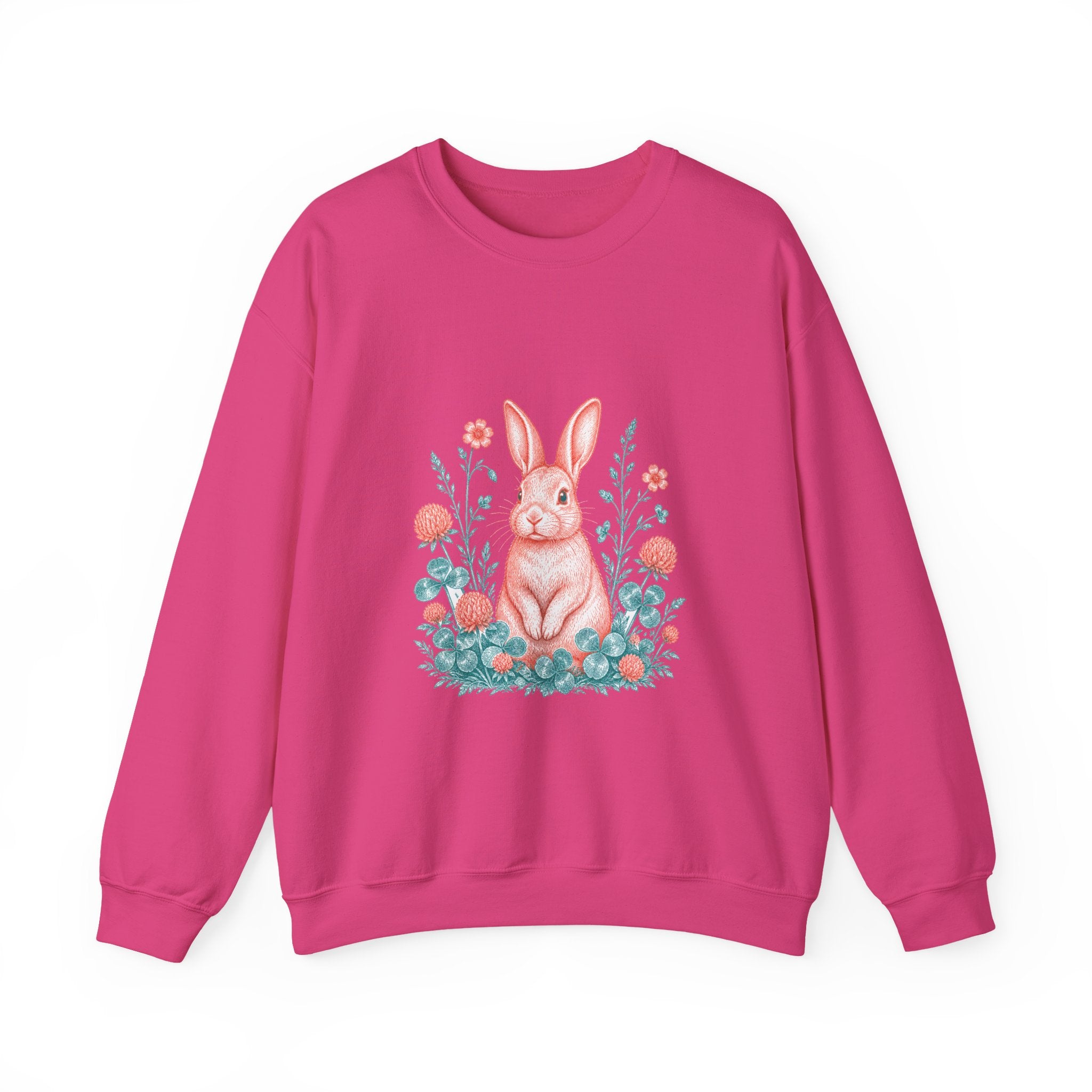 Matching Couple Sweatshirt - Fox & Rabbit Matching Couple Premium Fleece Sweatshirt Vintage Art His Hers Honeymoon Gift - Design B