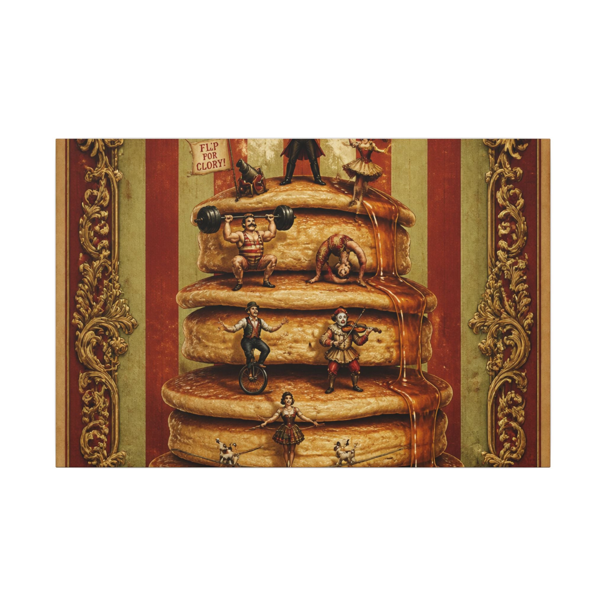 Pancake Stack Platform Wall Art Canvas 16×20 Baroque Home Office Decor Maximalist Print