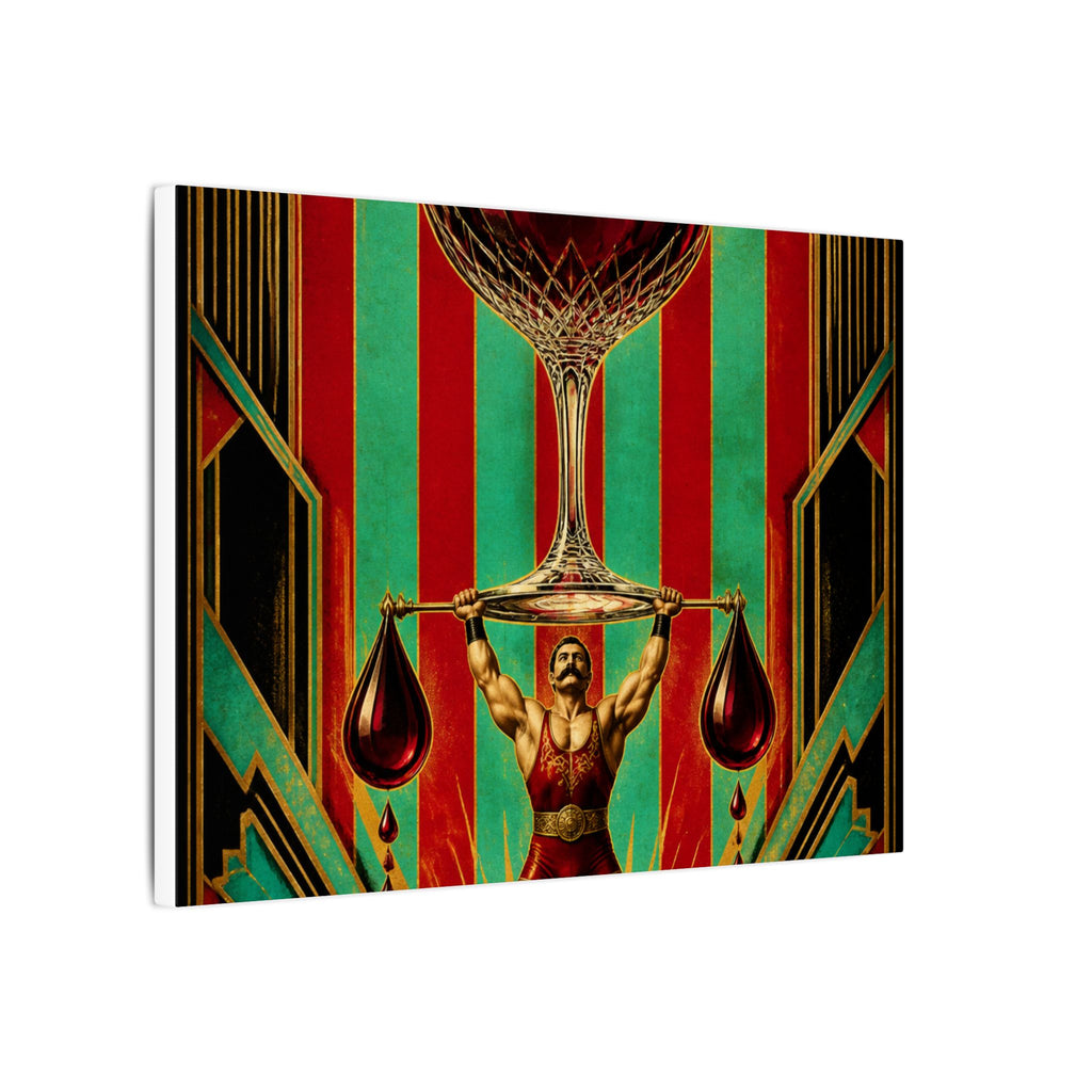 Wine Glass Strongman Wall Art Canvas 24×36 Art Deco Bar Area Decor Maximalist Print