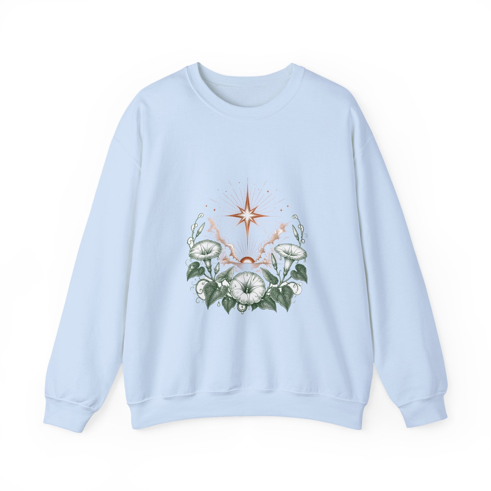Matching Couple Sweatshirt - Evening & Morning Star Matching Couple Premium Fleece Sweatshirt Vintage Art His Hers Honeymoon Gift - Design B