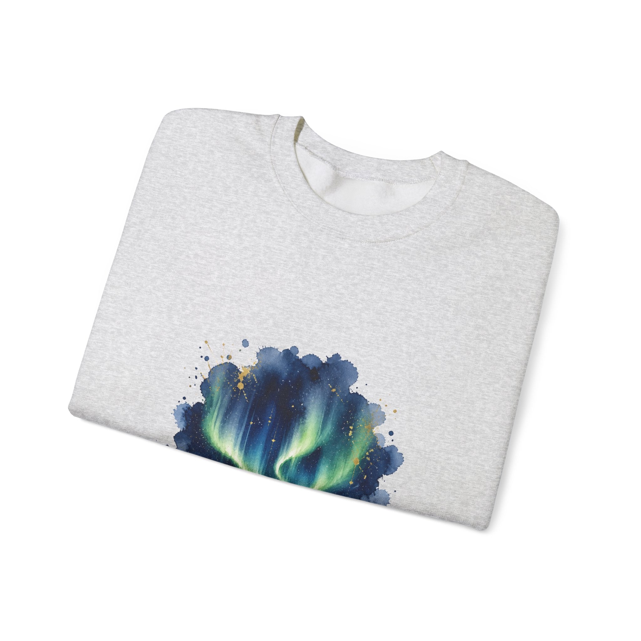 Matching Couple Sweatshirt - Aurora & Southern Cross Matching Couple Crewneck Sweatshirt Watercolor Art His Hers Engagement Gift - Design A