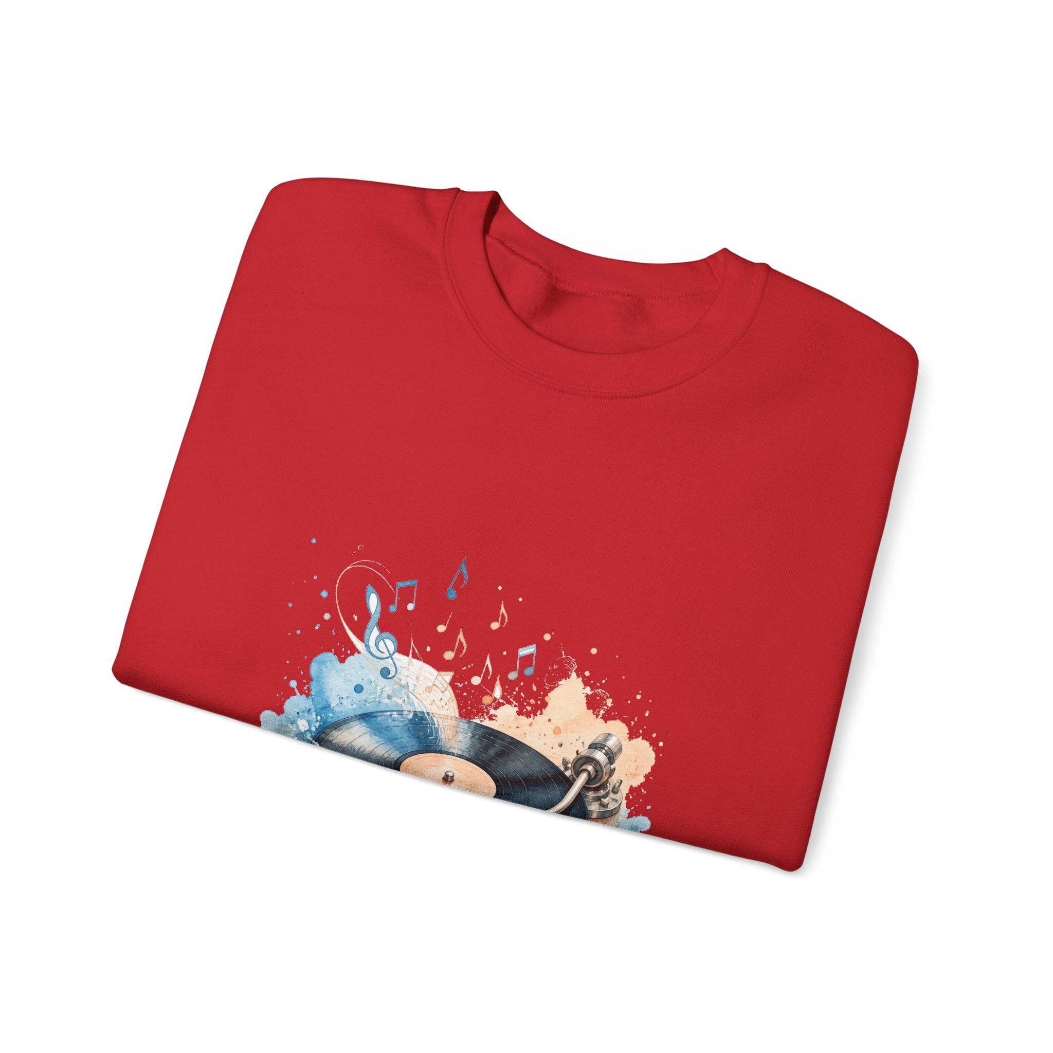 Matching Couple Sweatshirt - Vinyl & Cassette Matching Couple Comfort Colors Crew Watercolor Art His Hers Birthday Gift - Design A
