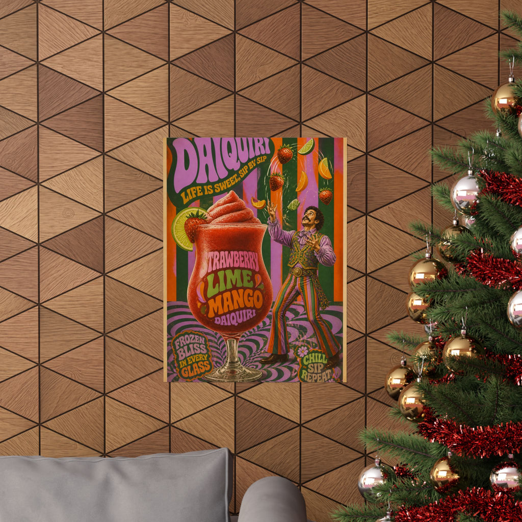 Daiquiri Fruit Juggler Wall Art Poster 18×24 Psychedelic Cafe Decor Maximalist Print