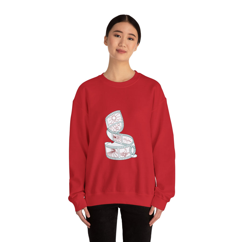 Matching Couple Sweatshirt - Camera & Film Matching Couple Premium Fleece Sweatshirt Minimalist Art His Hers Christmas Gift - Design B
