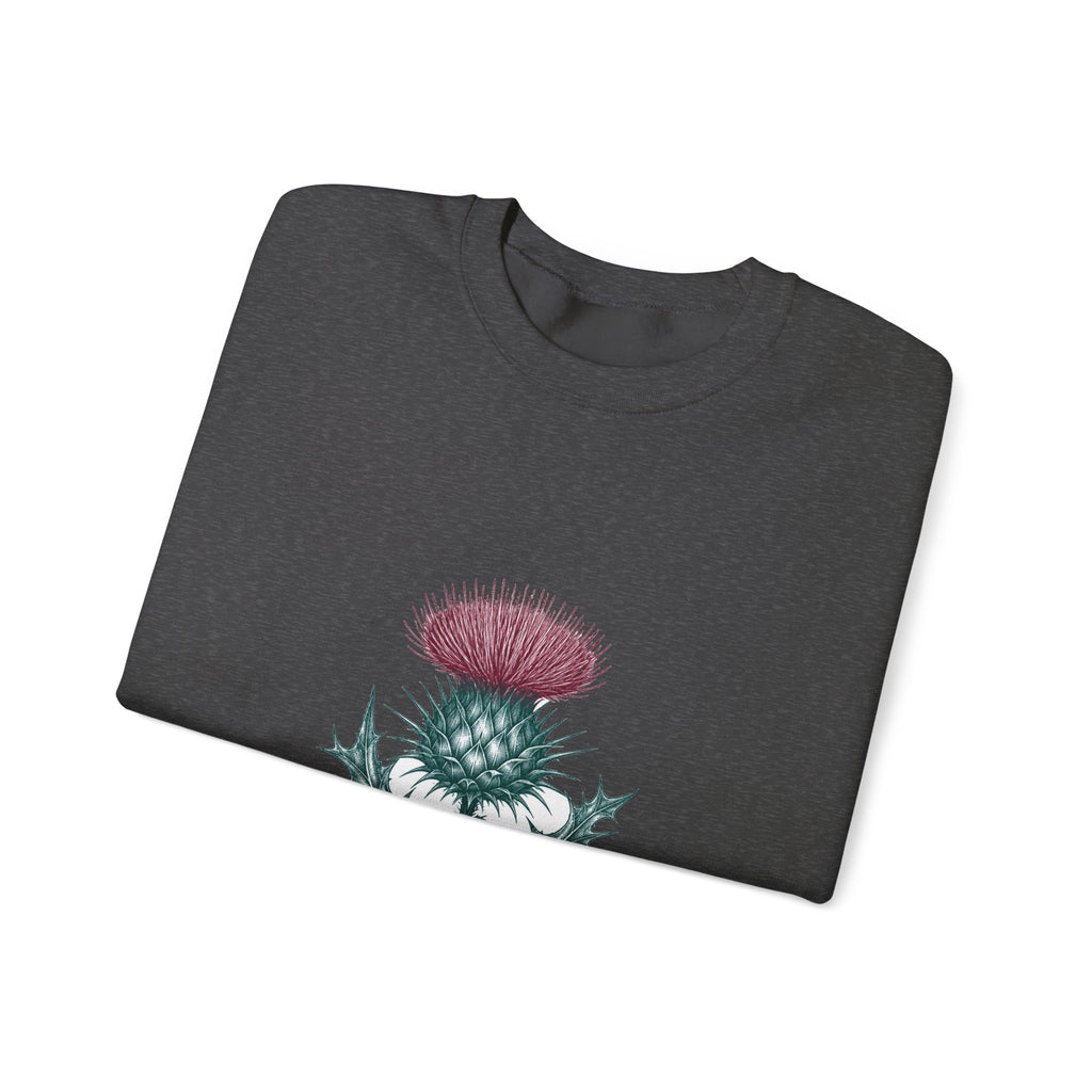 Matching Couple Sweatshirt - Lavender & Thistle Matching Couple Comfort Colors Crew Hand-Drawn Art His Hers Anniversary Gift - Design B