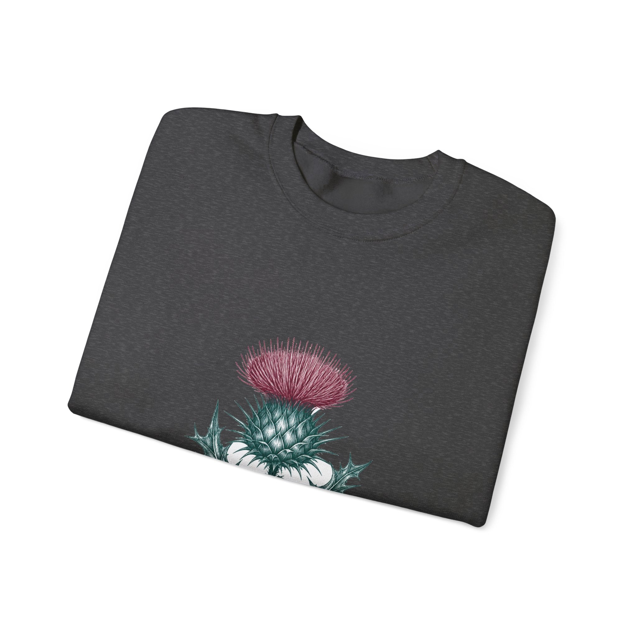 Matching Couple Sweatshirt - Lavender & Thistle Matching Couple Comfort Colors Crew Hand-Drawn Art His Hers Anniversary Gift - Design B
