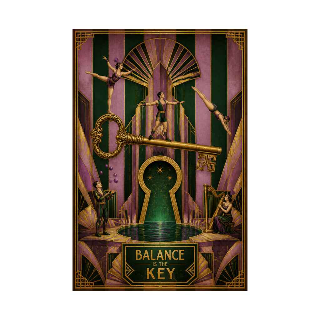 Giant Key Performance Wall Art Poster 18×24 Art Deco Entryway Decor Maximalist Print