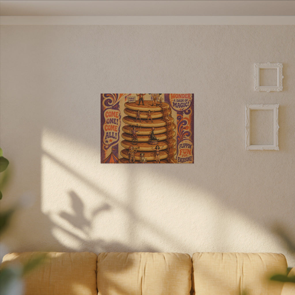 Pancake Stack Platform Wall Art Canvas 24×36 Psychedelic Dining Room Decor Maximalist Print
