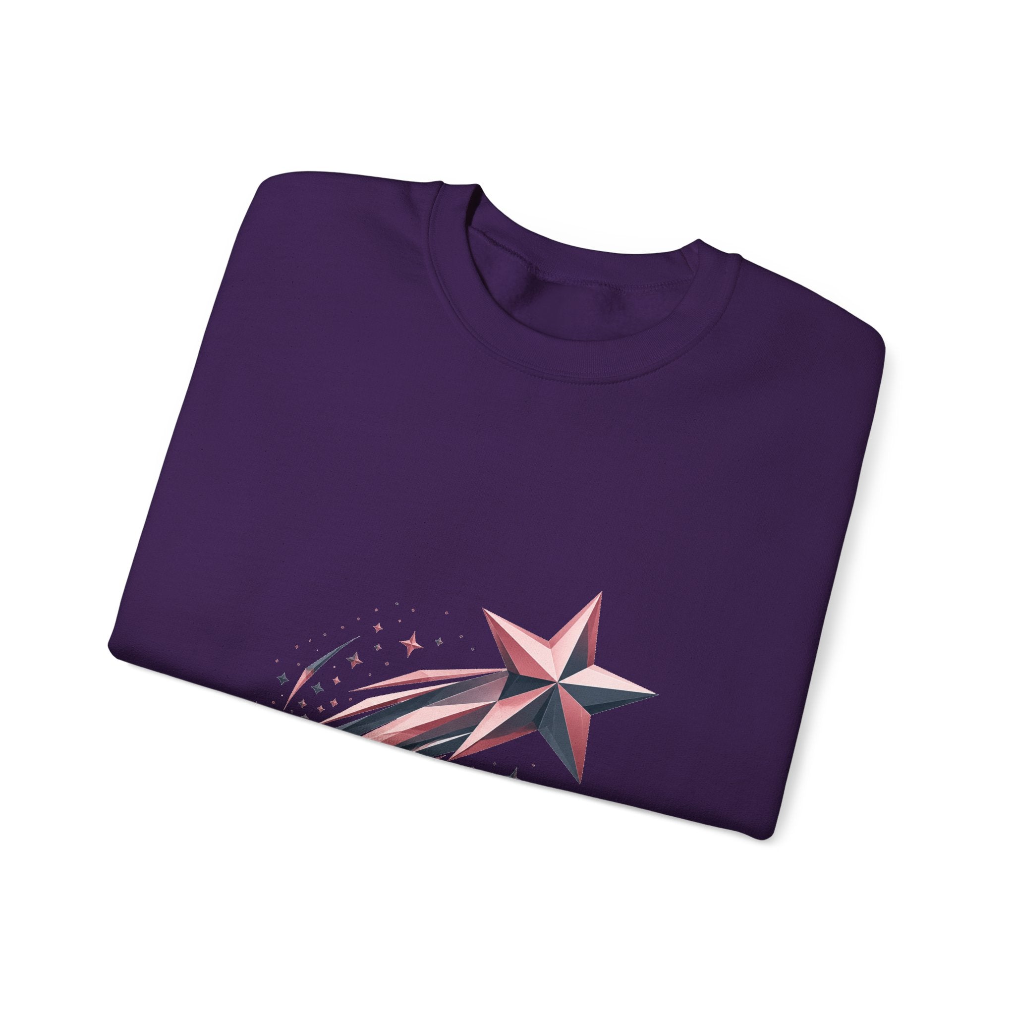 Matching Couple Sweatshirt - Shooting Star & North Star Matching Couple Crewneck Sweatshirt Geometric Art His Hers Couple Gift - Design A
