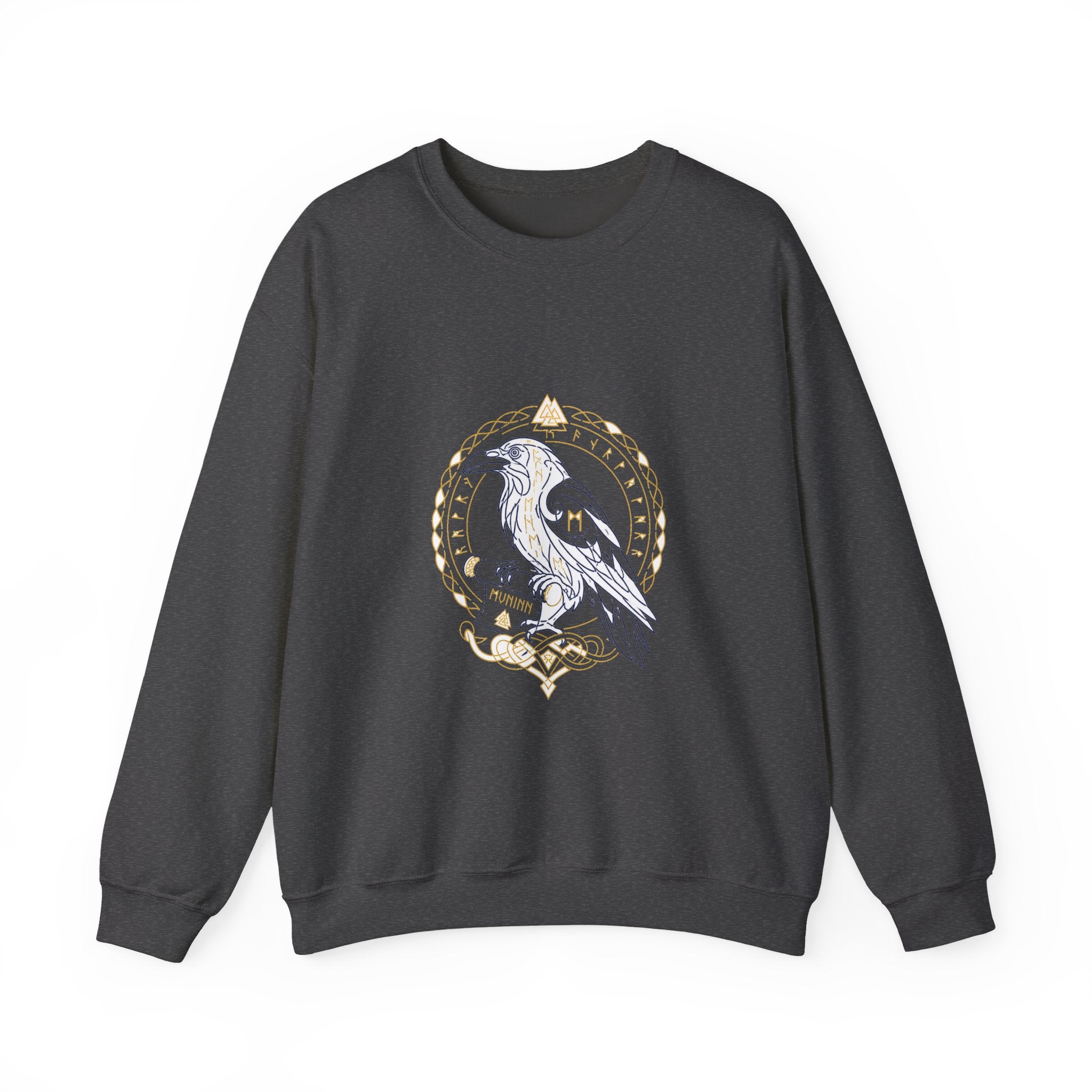 Matching Couple Sweatshirt - Huginn & Muninn Matching Couple Premium Fleece Sweatshirt Minimalist Art His Hers Christmas Gift - Design B
