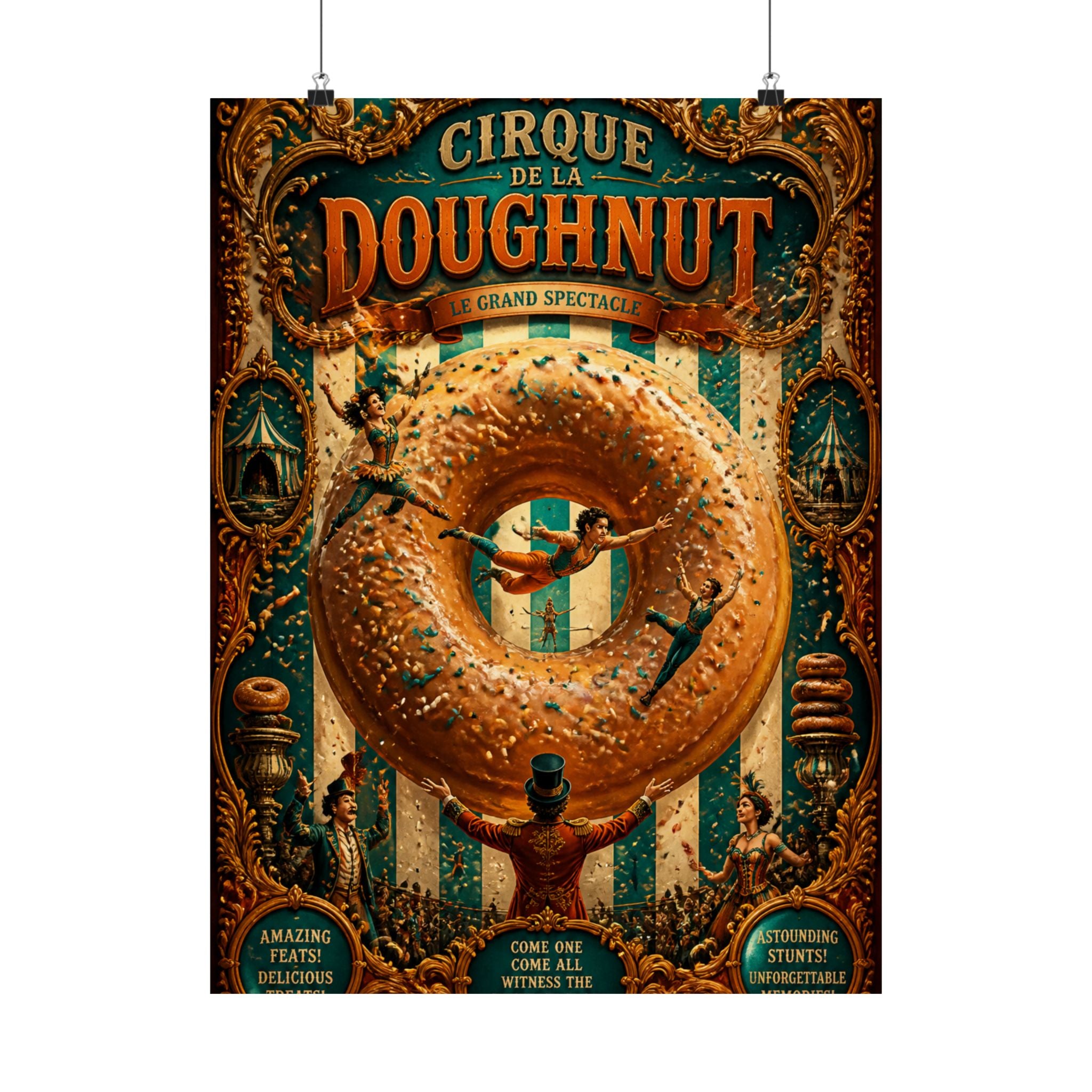 Donut Circus Ring Wall Art Poster 18×24 Baroque Home Office Decor Maximalist Print
