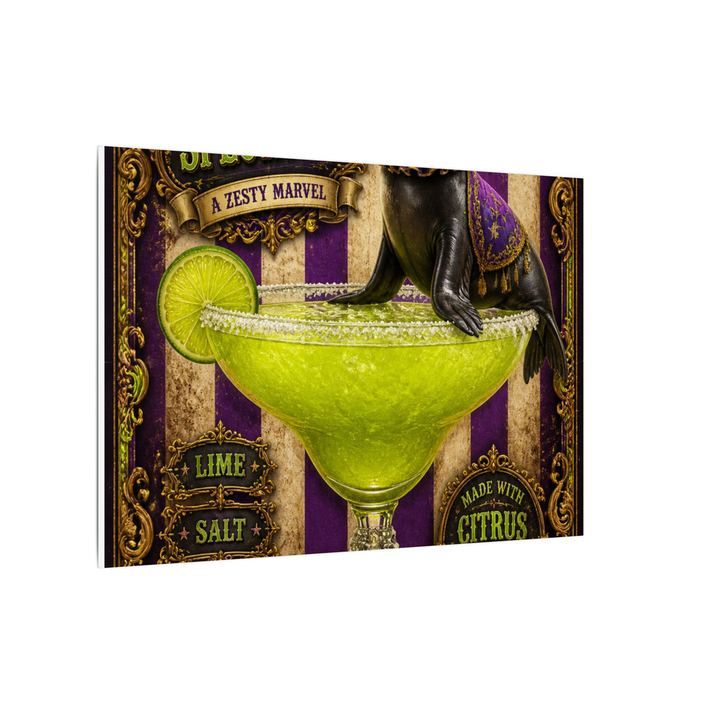 Margarita Balancing Seal Wall Art Canvas 16×20 Baroque Home Office Decor Maximalist Print